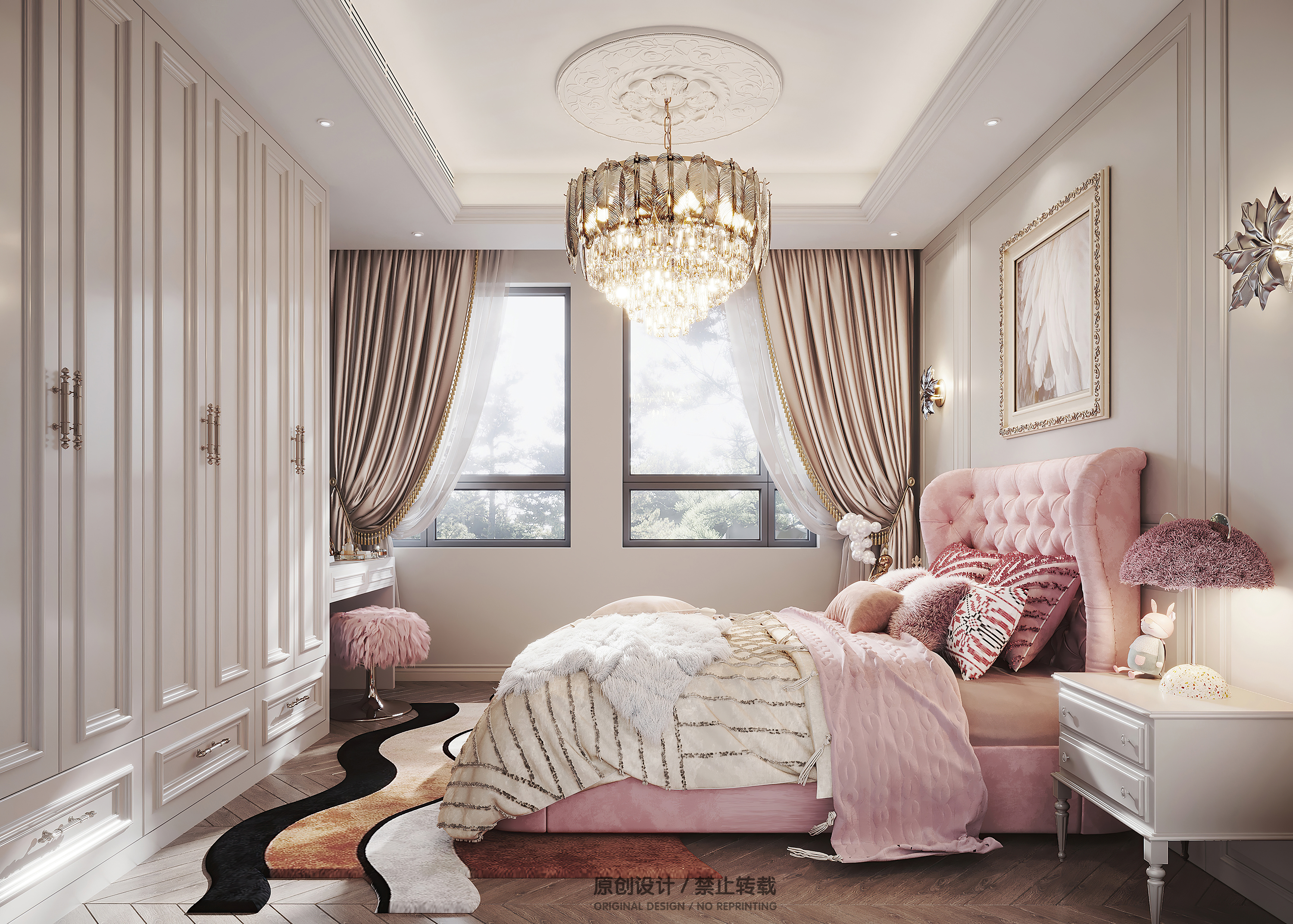 法式空间效果图表现丨魔方空间设计-13