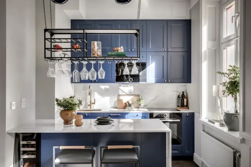 斯德哥尔摩蓝色古典公寓设计-5