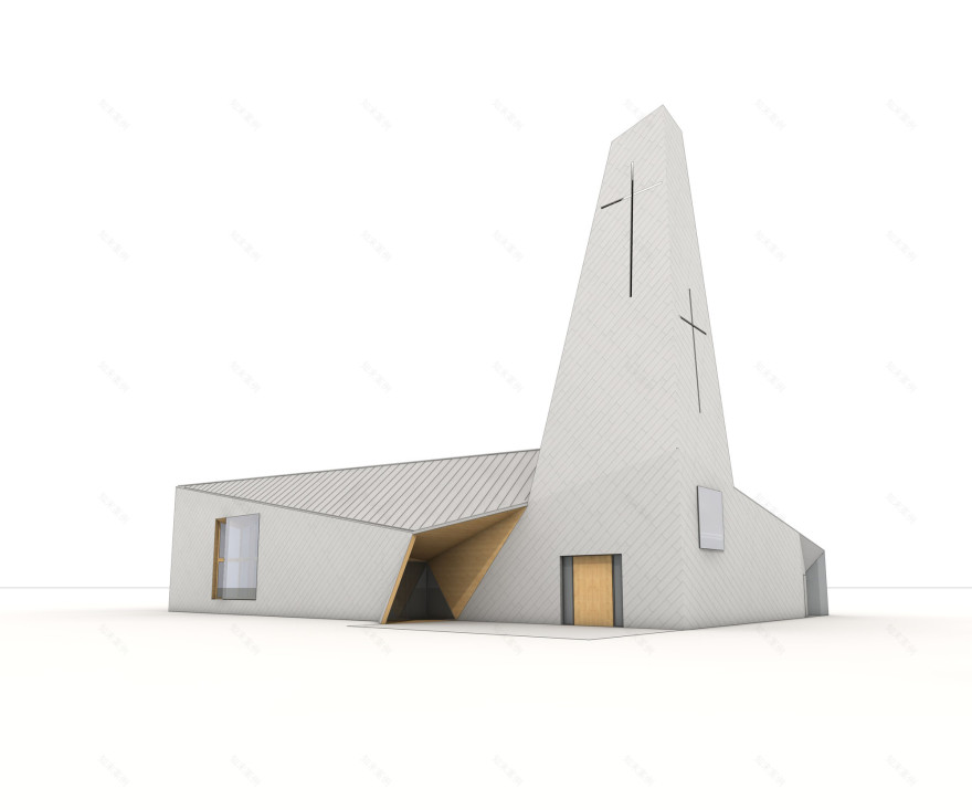 折叠 zinc 外壳中的宁静圣所——法国 Ensemble Pastoral Catholique 教堂设计-58