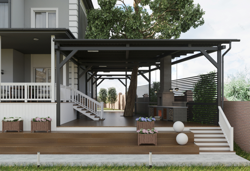 带附属建筑的乡村住宅外立面设计-24