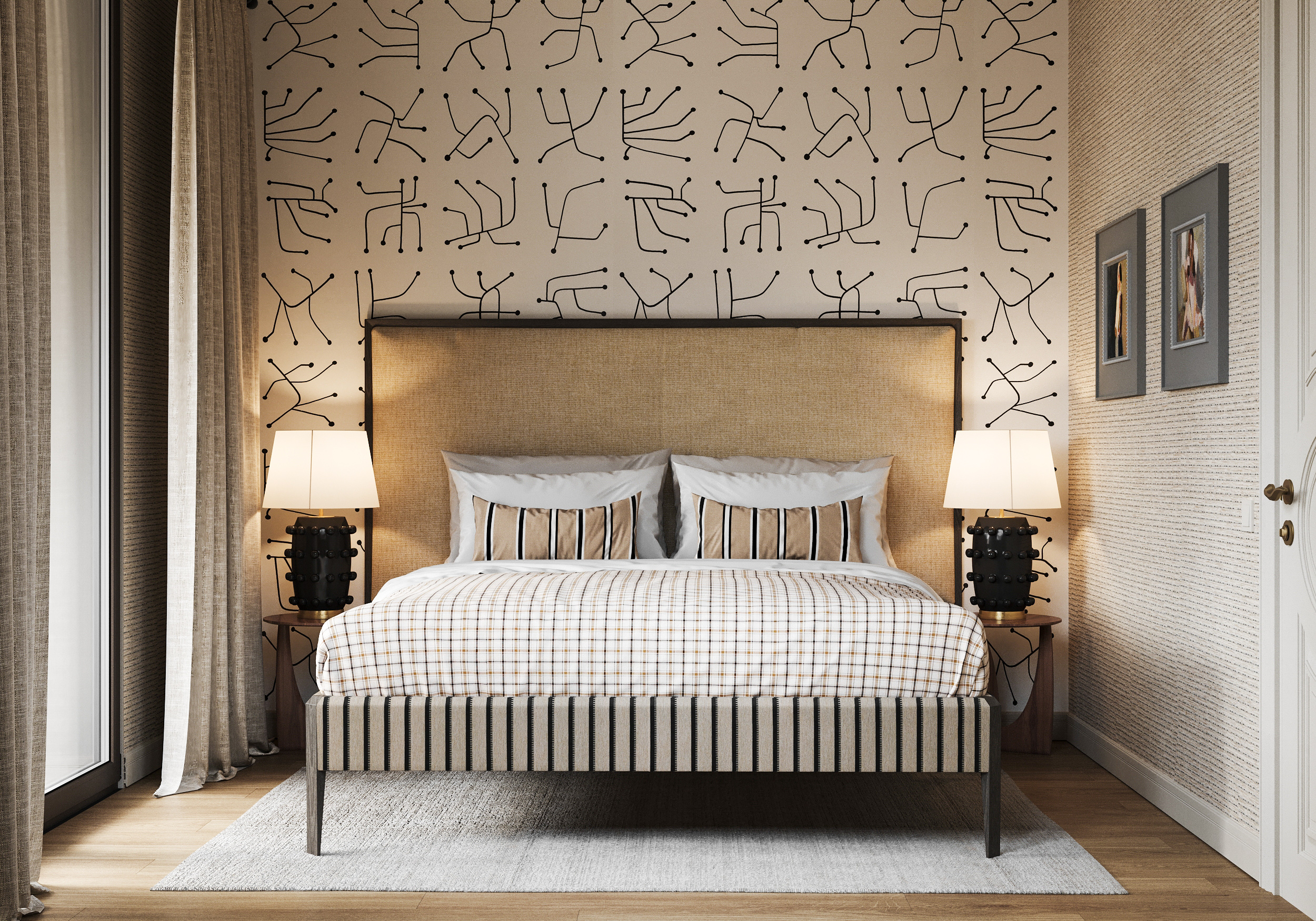 卧室与儿童房“寻找装饰图案”可视化丨设计师 尤里娅·奥奇卡尔,可视化师 奥尔加·马库申科-3