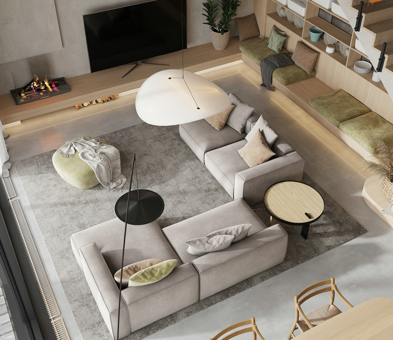 原木+高级灰打造舒适温馨居住空间-3