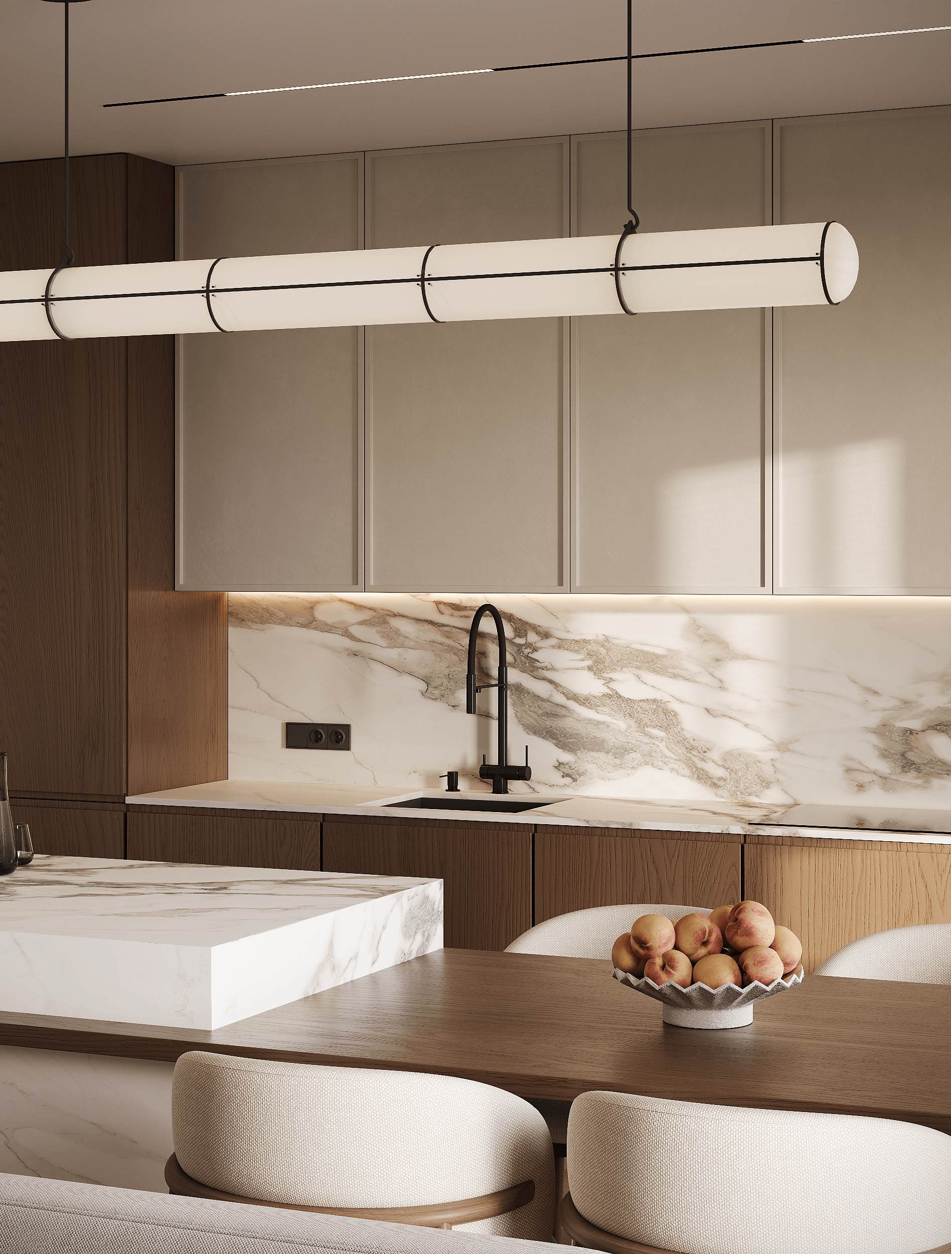 3D可视化厨房  客厅项目丨Карина Камалетдинова-2