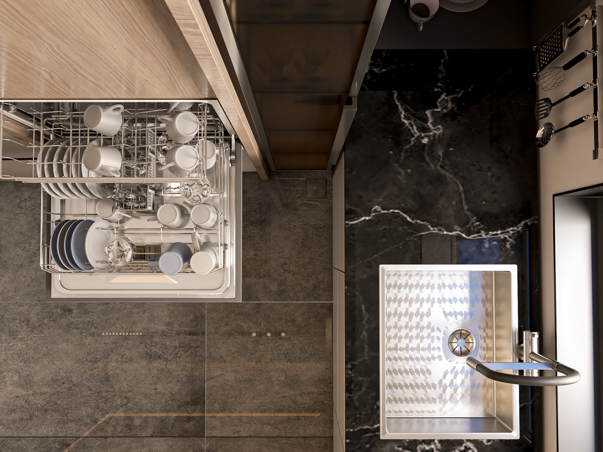 厨房区域设计丨沙特阿拉伯丨Amir El Shrkawy-8