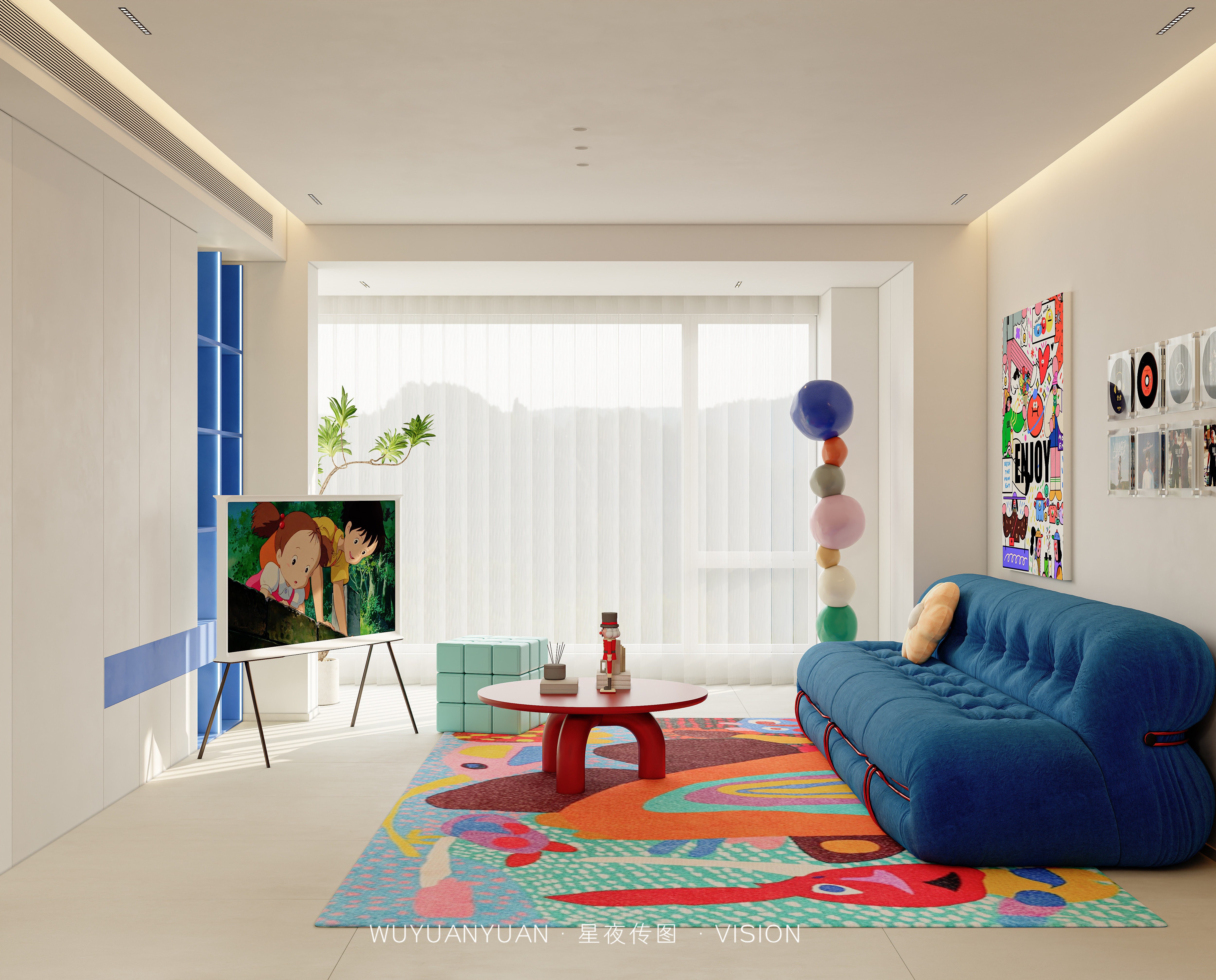 多巴胺家装｜极简与色彩的碰撞-2