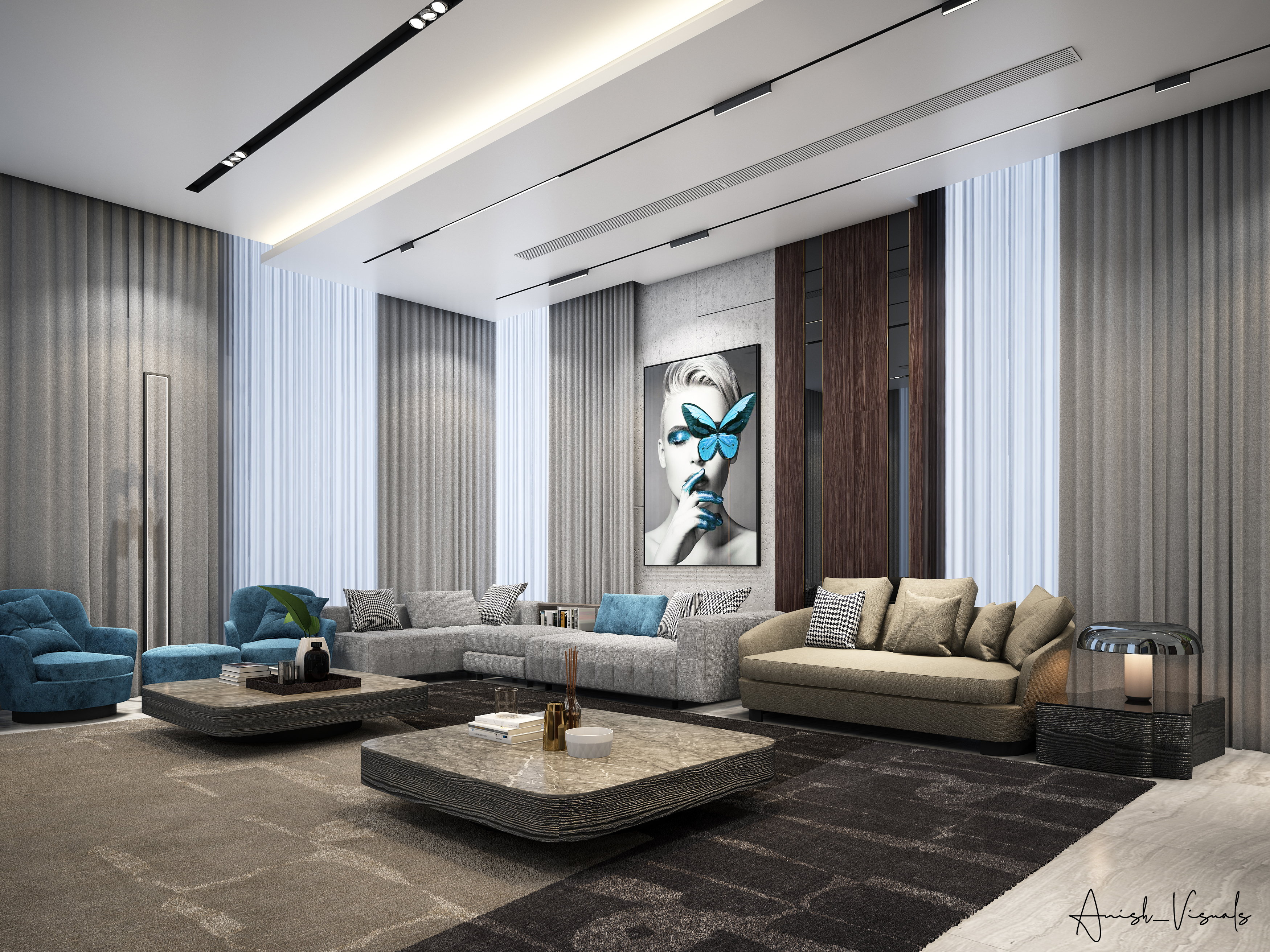 FAMILY LIVING & DINING 室内设计丨阿联酋迪拜丨Anish_ Visuals-5