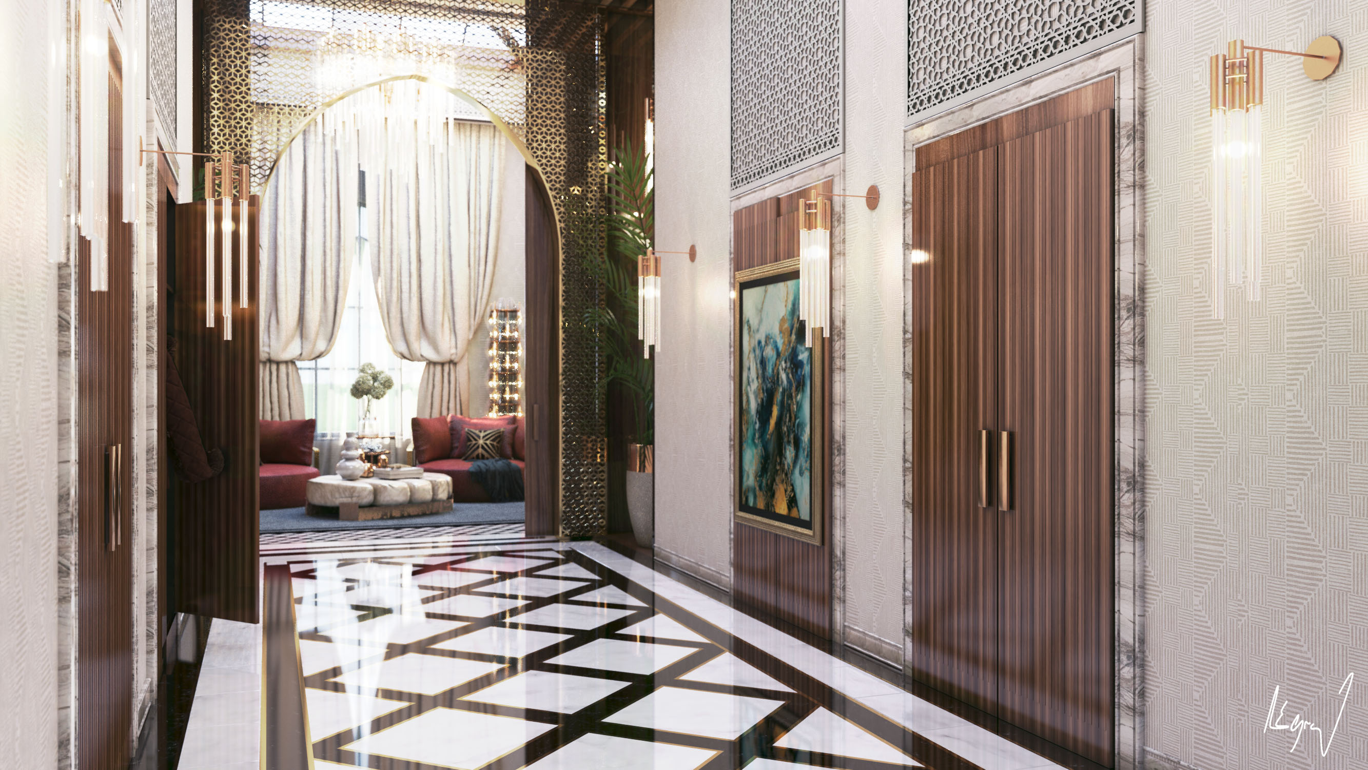 Modern Moroccan Female Majlis In Doha, Qatar-3