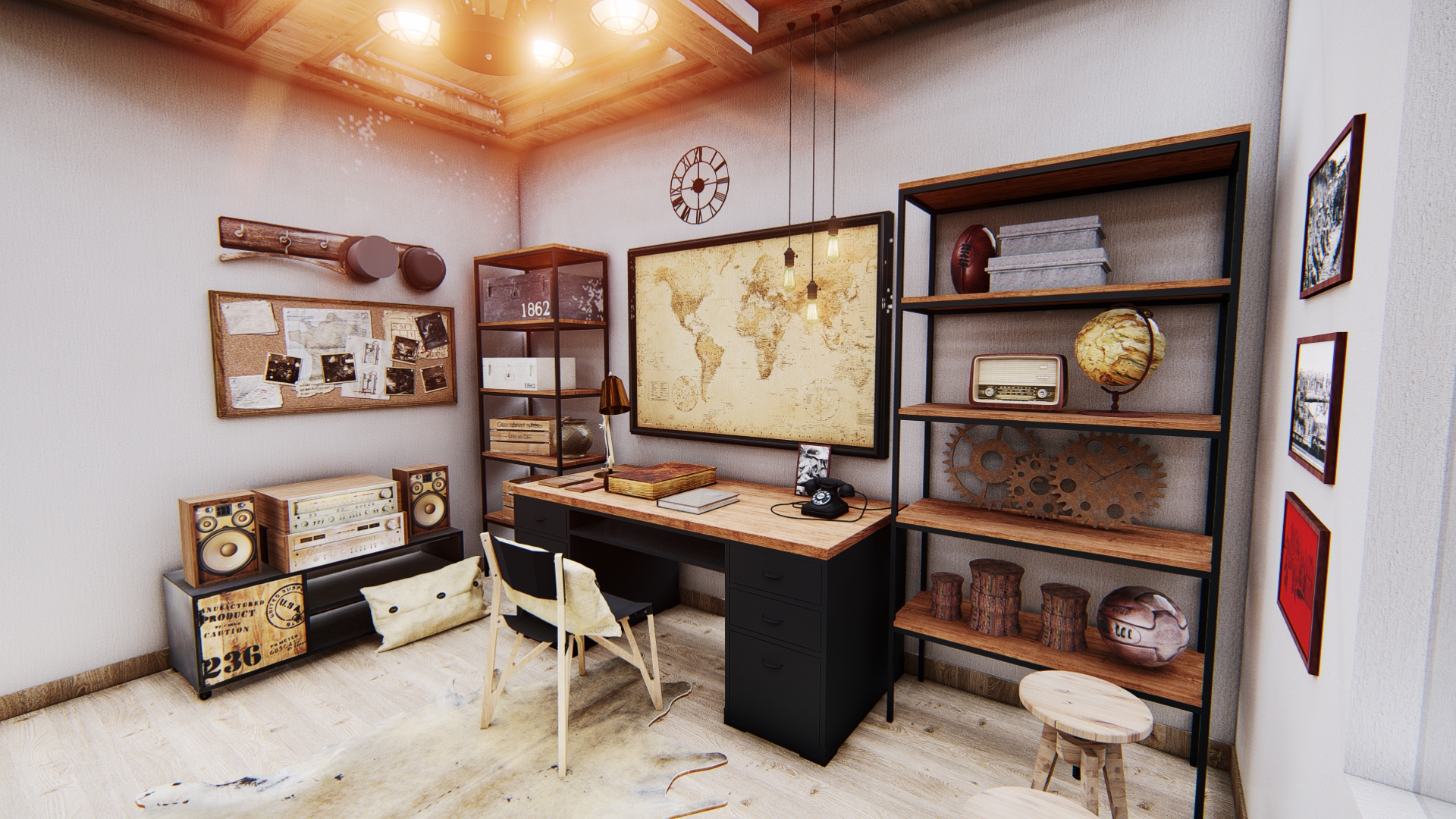 steampunk vintage room-5