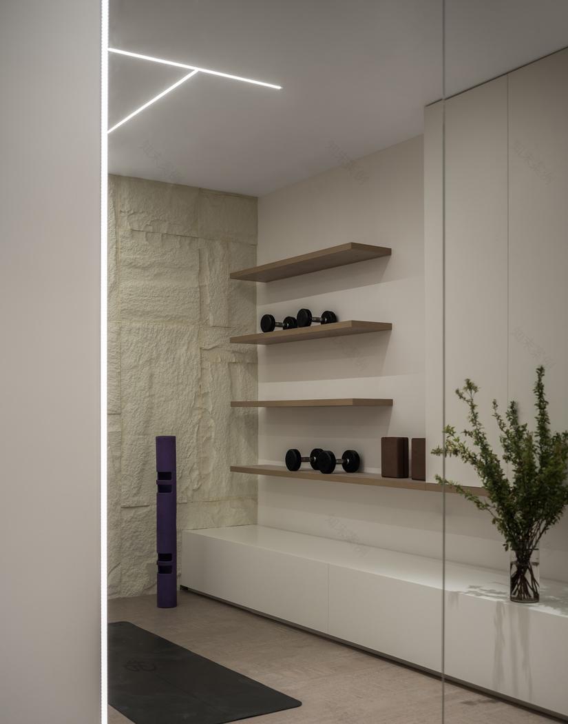 中国上海松江区别墅简约白与原木经典搭配设计-78