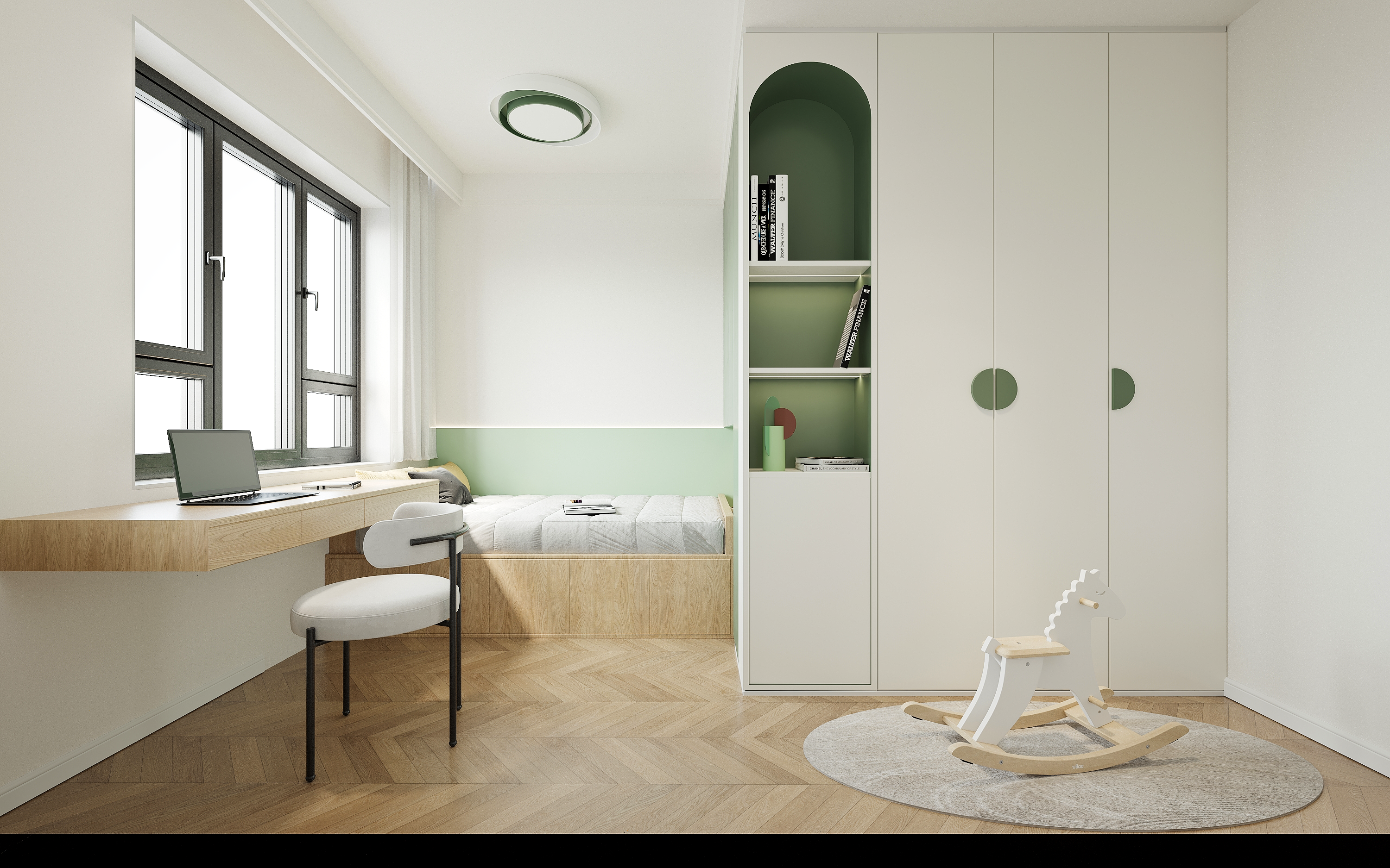 客餐厅现代黑白灰 //卧室-15