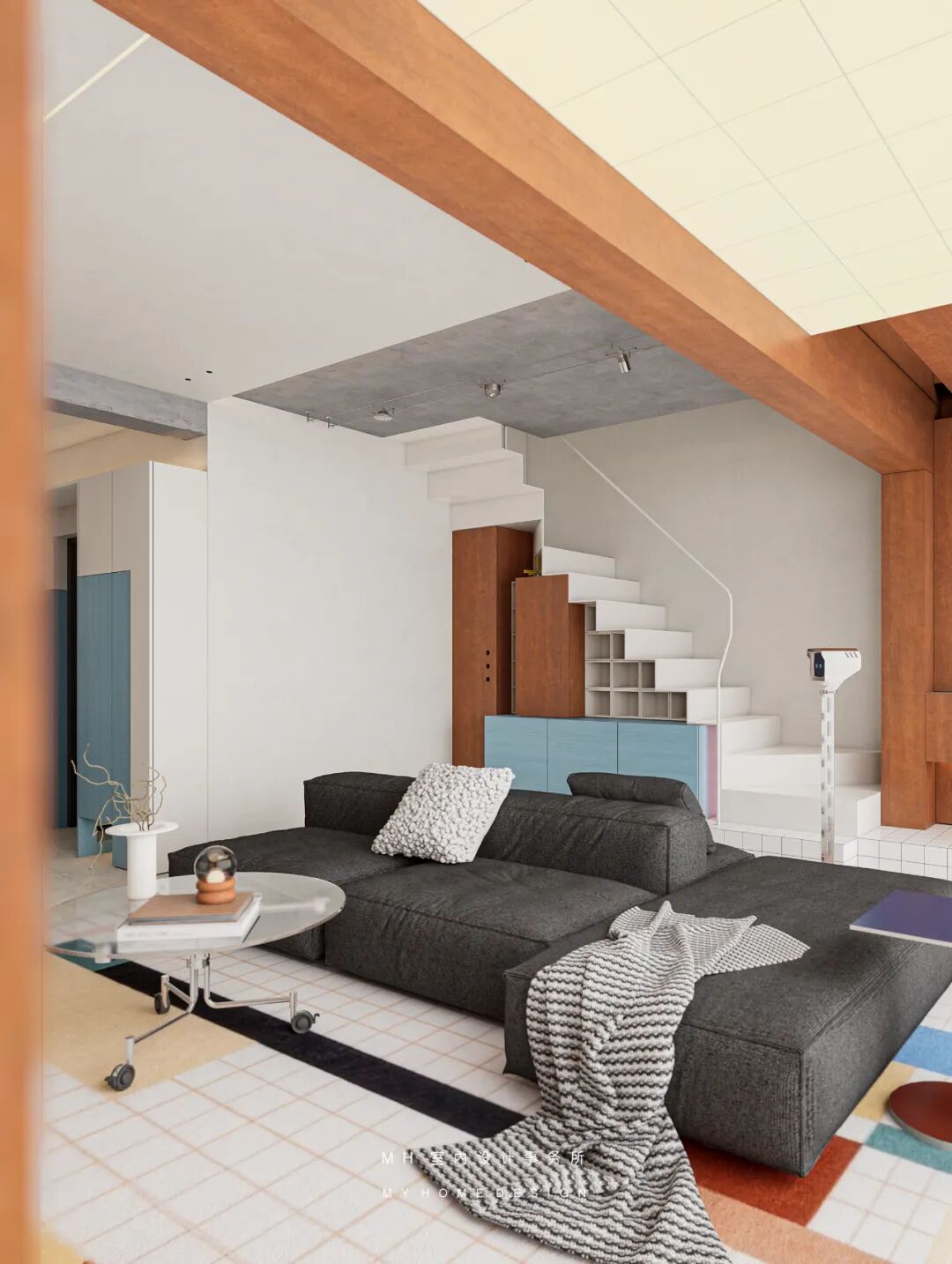 【首发】MH设计新作：色彩·情绪▏彰显个性跃层空间的趣活之境-17