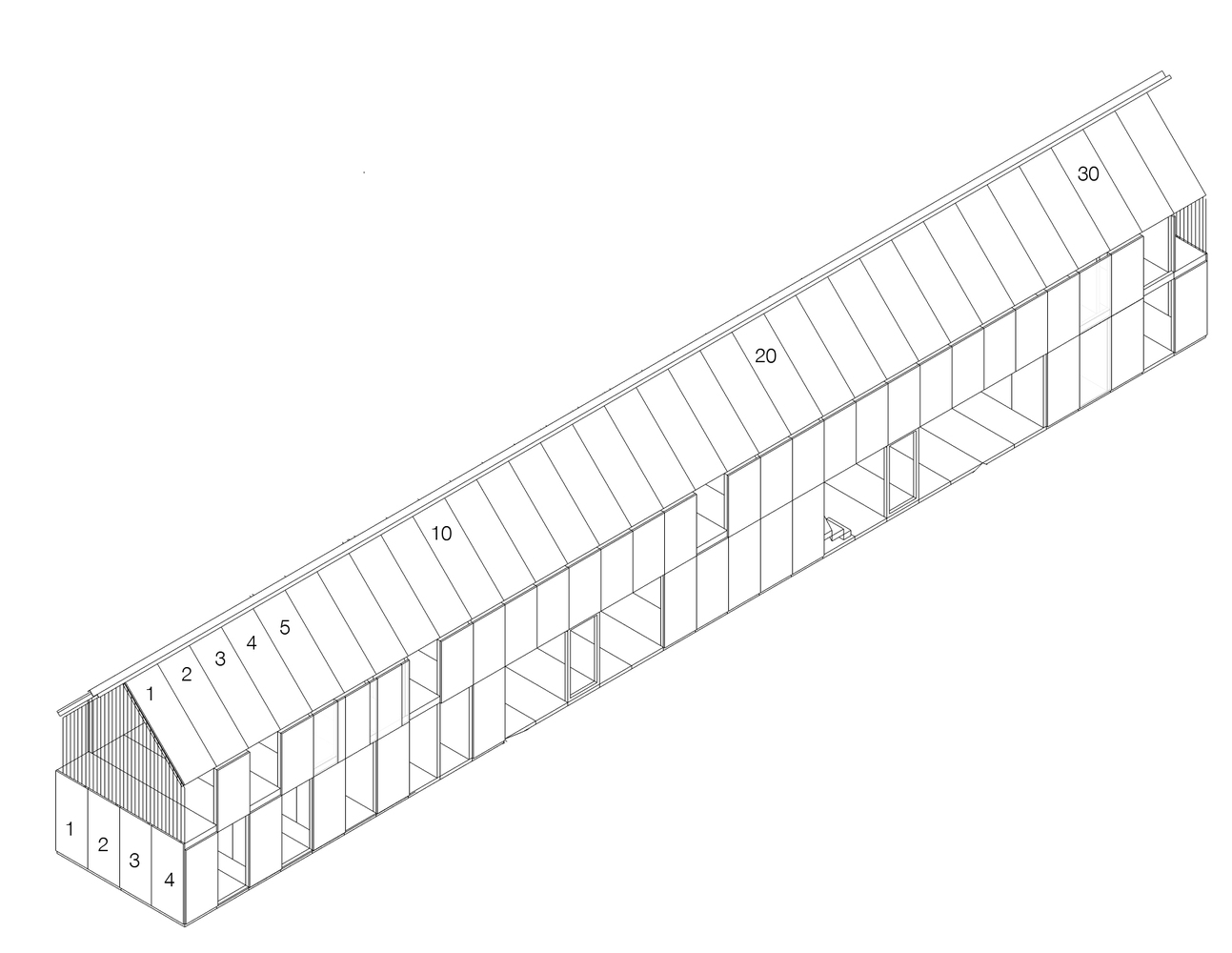 斜向模块化住宅 | 智利 Shotgun House-59
