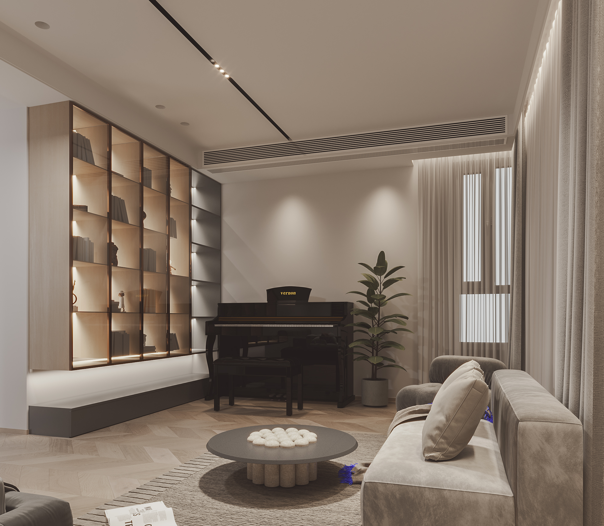 现代挑空别墅-怪兽效果图-7