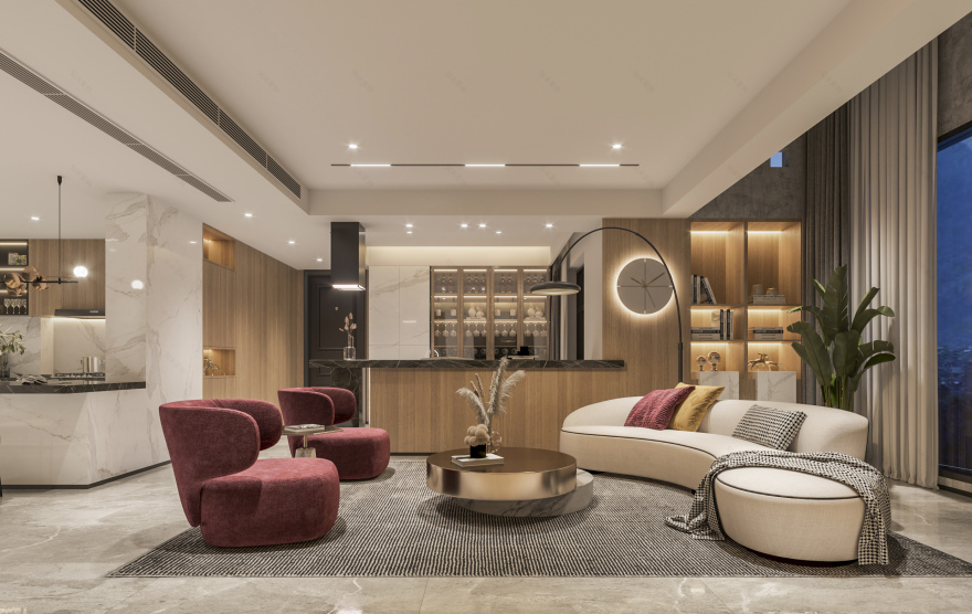 新月半岛简约时尚空间设计-17