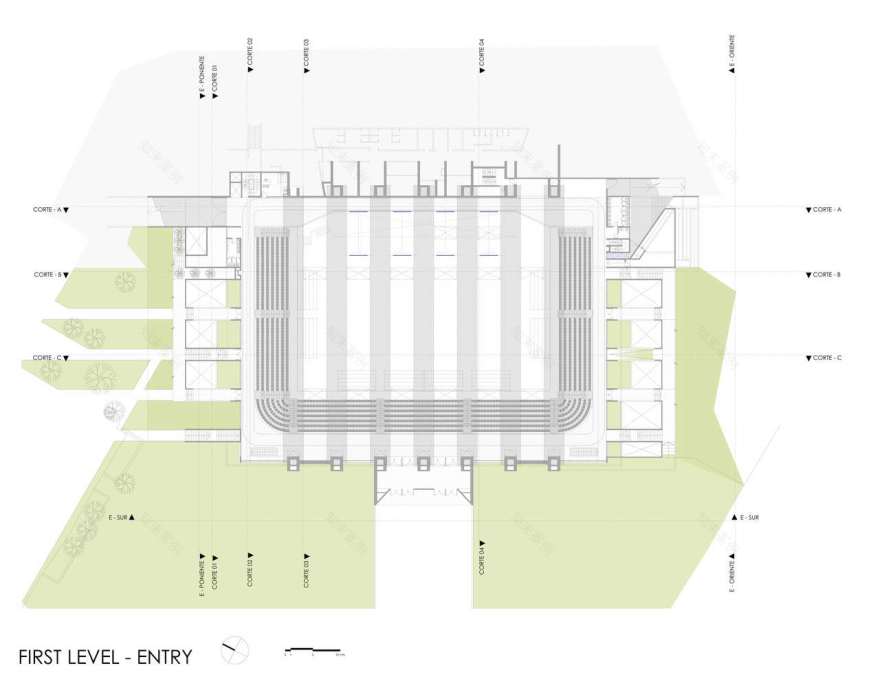 智利森林中的圣乔治学院体育馆-66