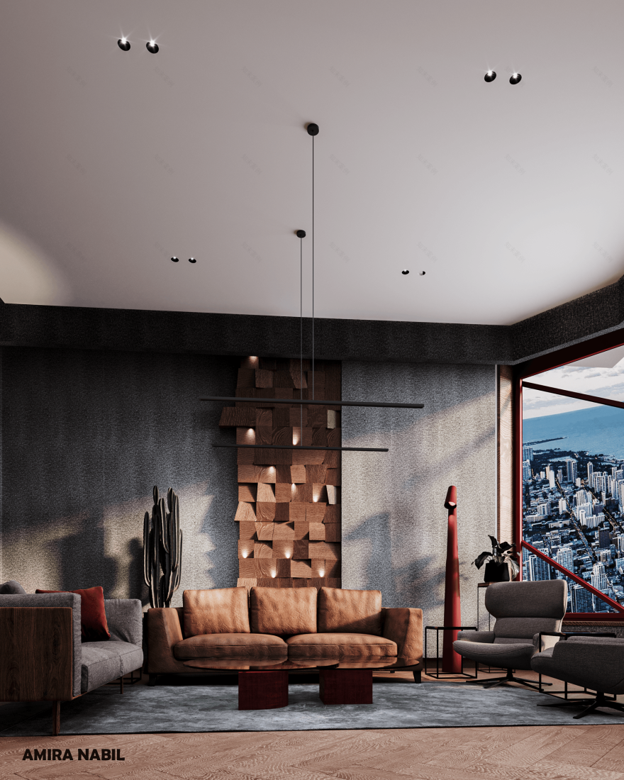 BOLD Contemporary Industrial LIVING ROOM-6