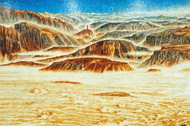 中央美院主持创作的大型石英马赛克壁画《黄河颂》昨日在延安大剧院落成-6