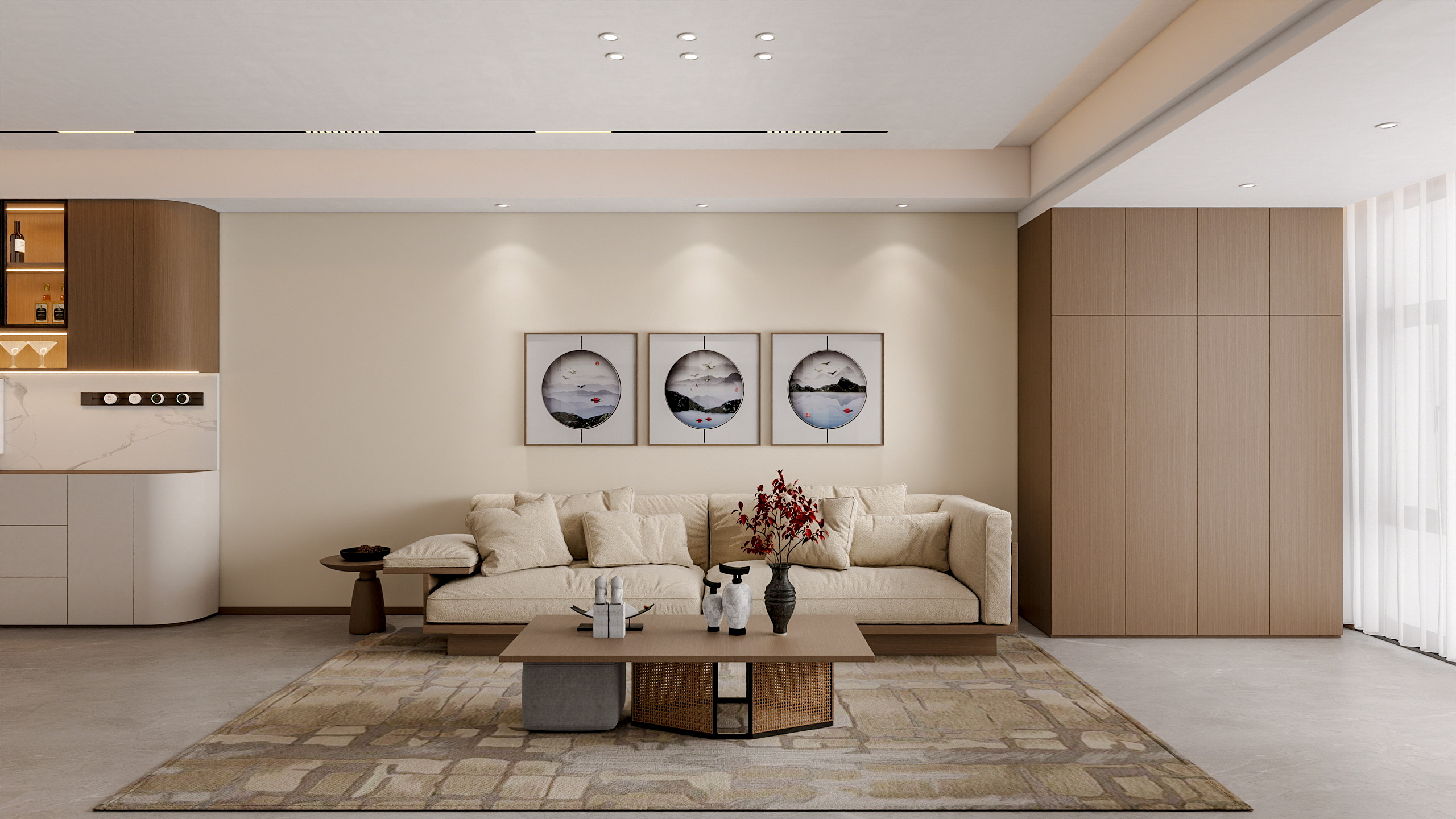 四川岳池香水湾（116平方简约中式三居室）-0