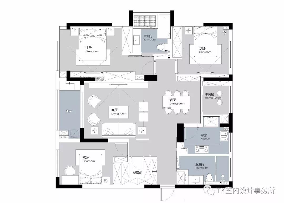 方正御星130㎡台式简约风住宅  TK设计-4