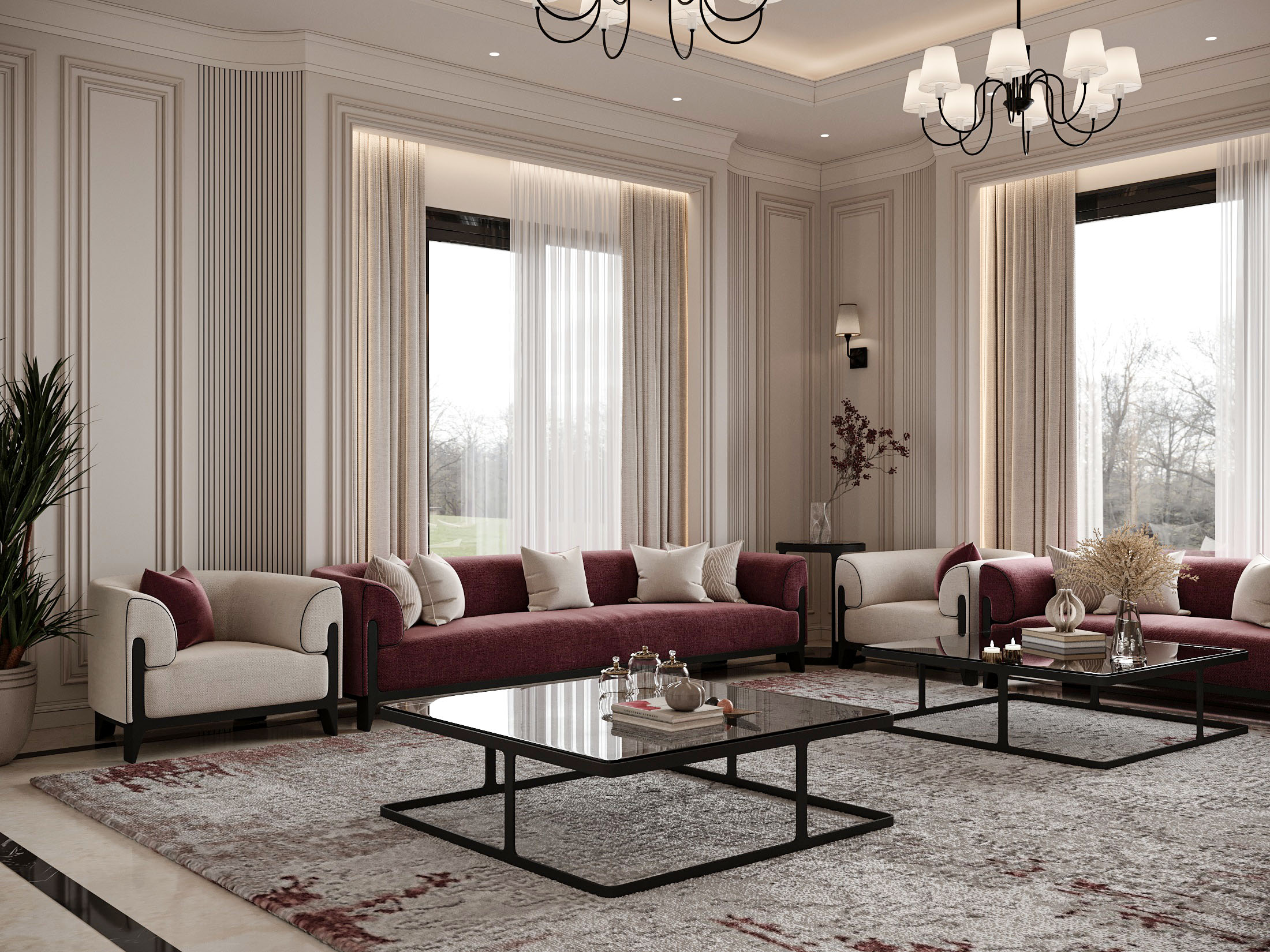 "Timeless Elegance: New Classic Style Simplex Villa"-51