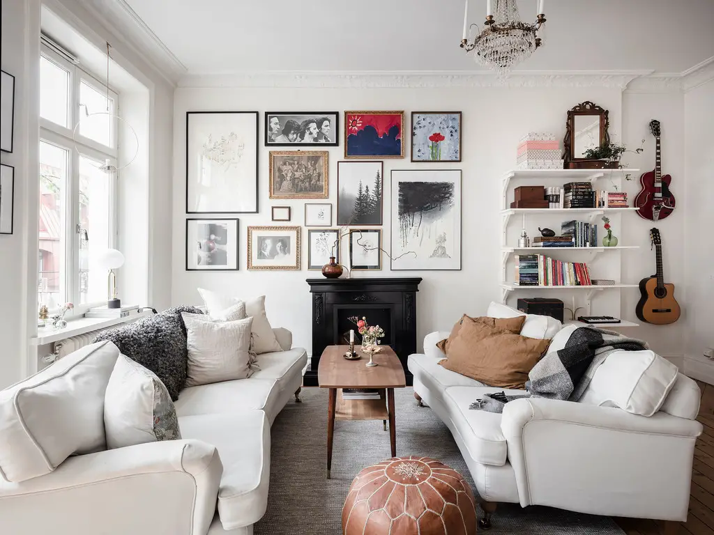 "瑞典古董公寓的灰色乡村厨房设计"-17