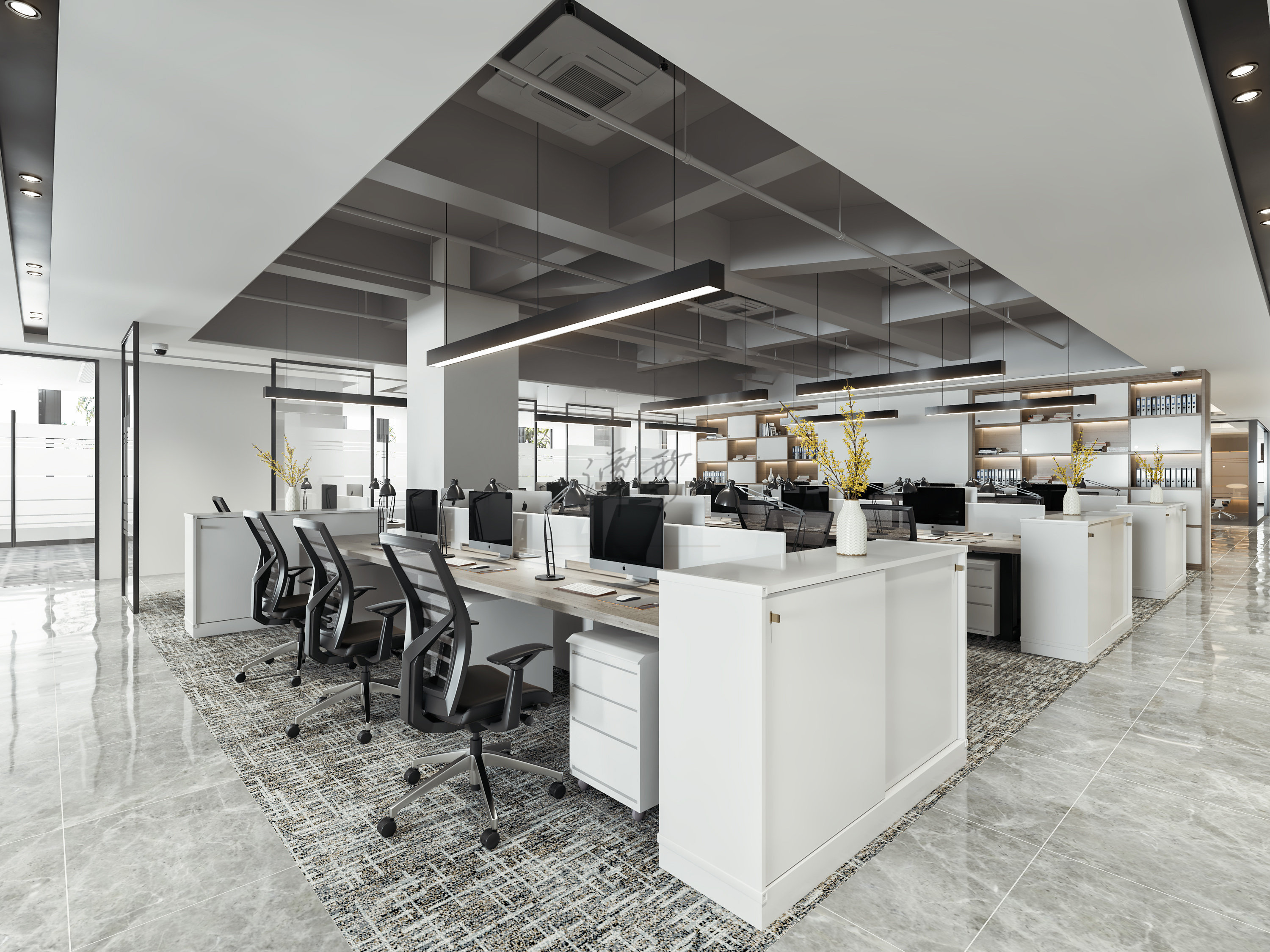 现代办公空间效果图表现-9