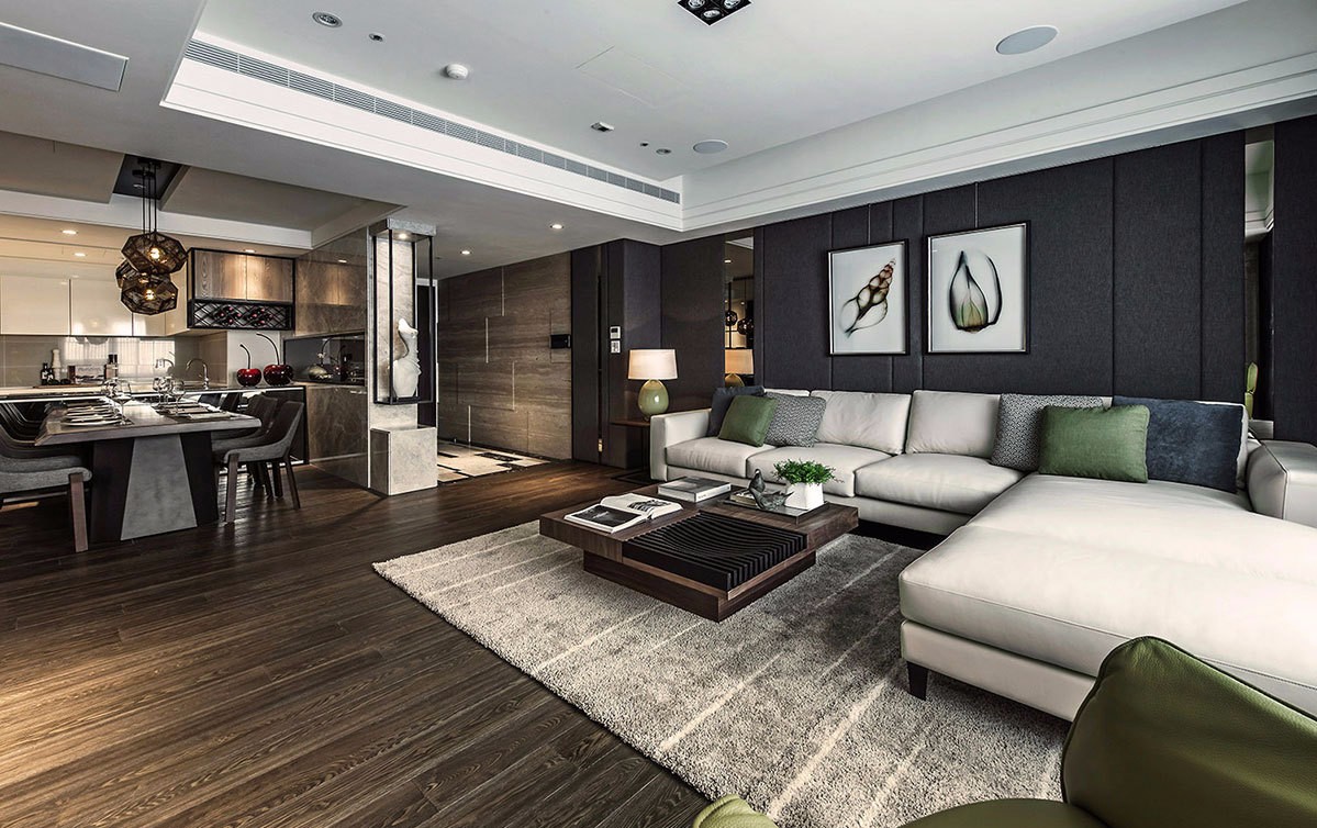 99m²暖色层次简约宅 | 玩味木与石的张静峰设计-2