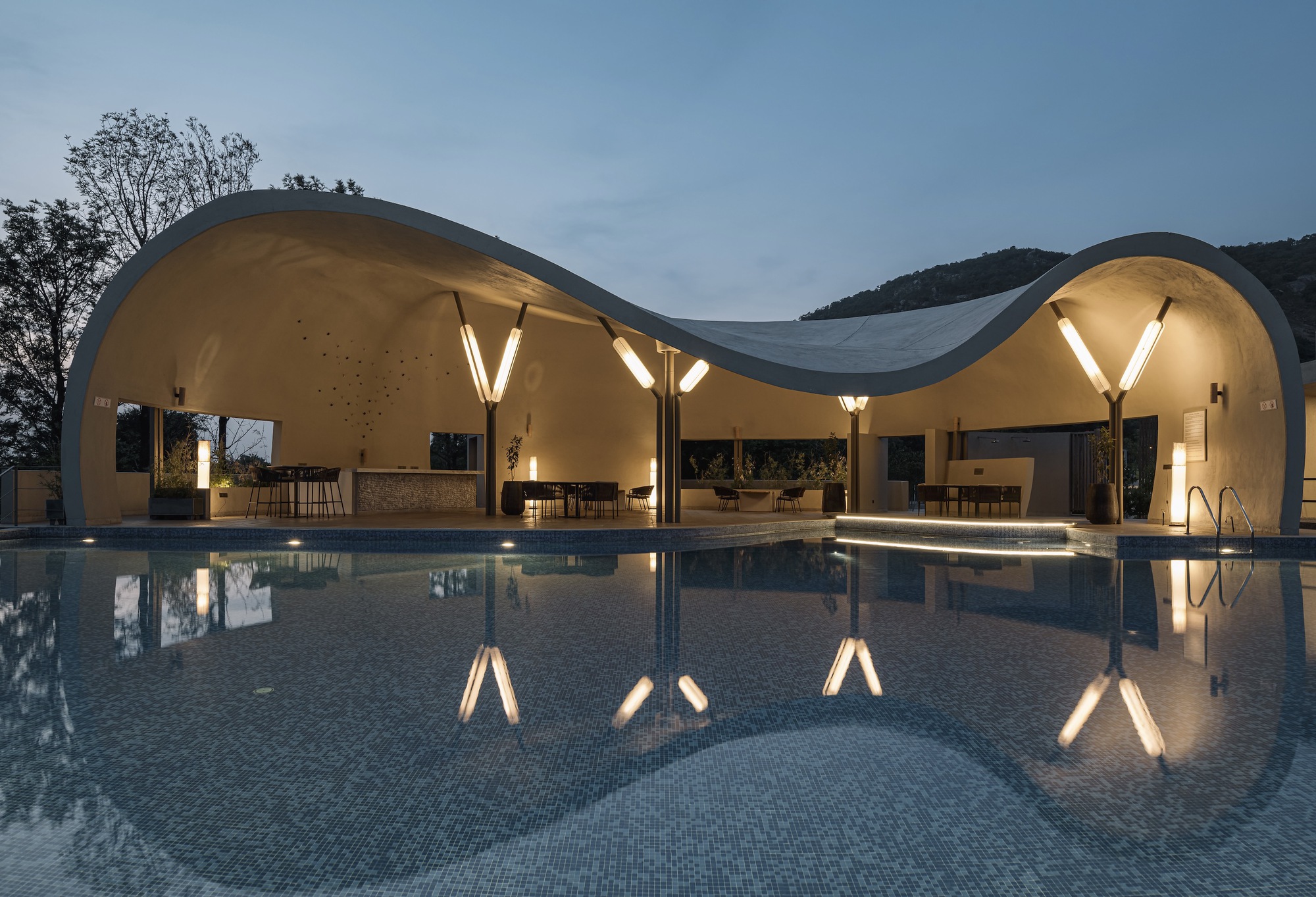 水上泳池和水疗中心丨印度丨Treelight Design-14