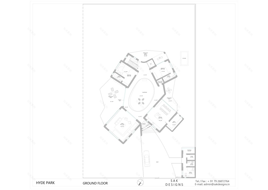 草地中的周末度假屋丨印度丨SAK Designs-11