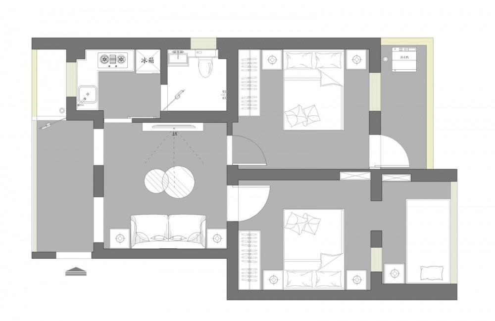 60㎡旧房翻新，打造北欧简约生活空间-12