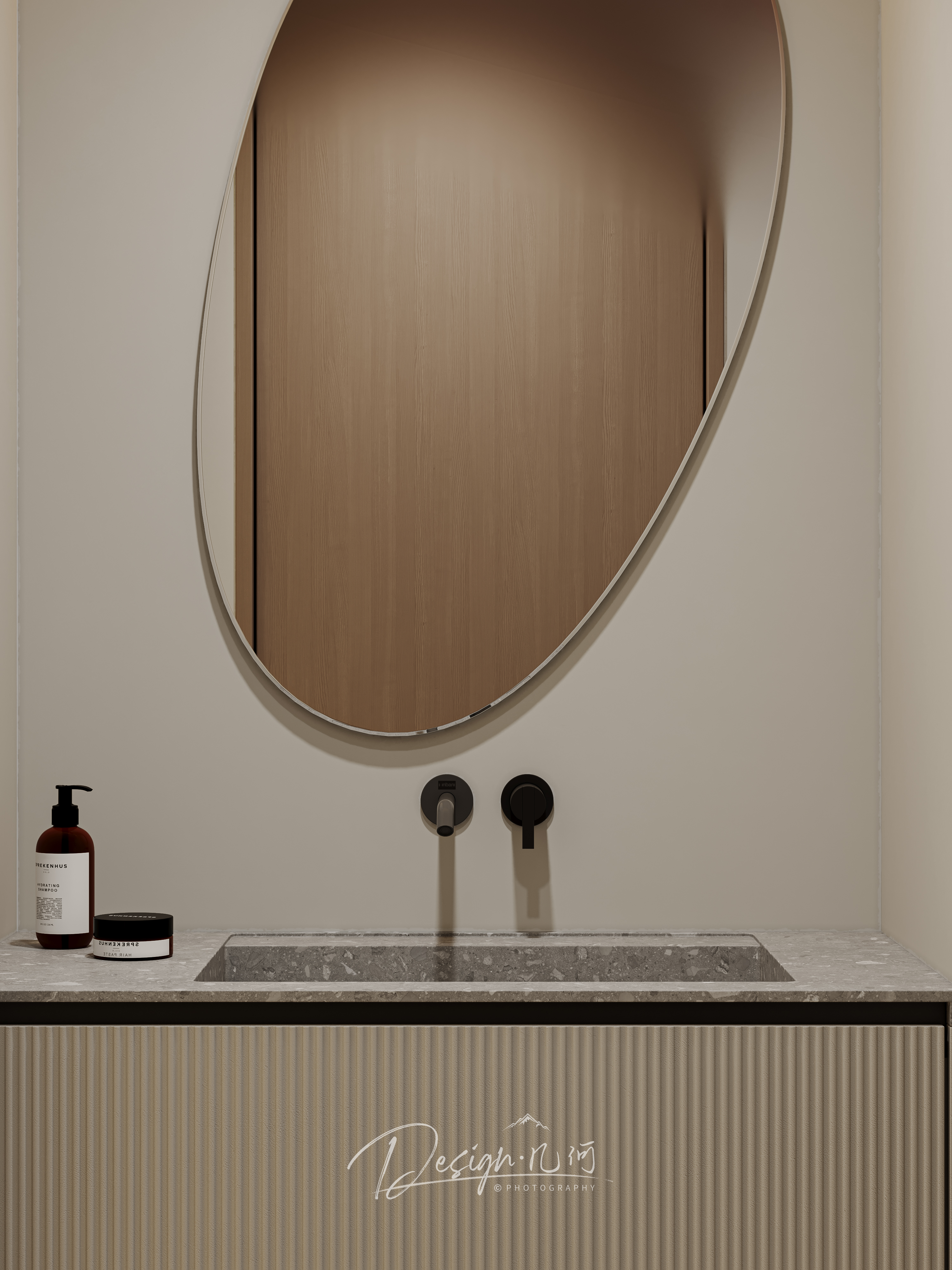 几何空间视觉表现 | 华润华府现代奶油风客餐厅-11