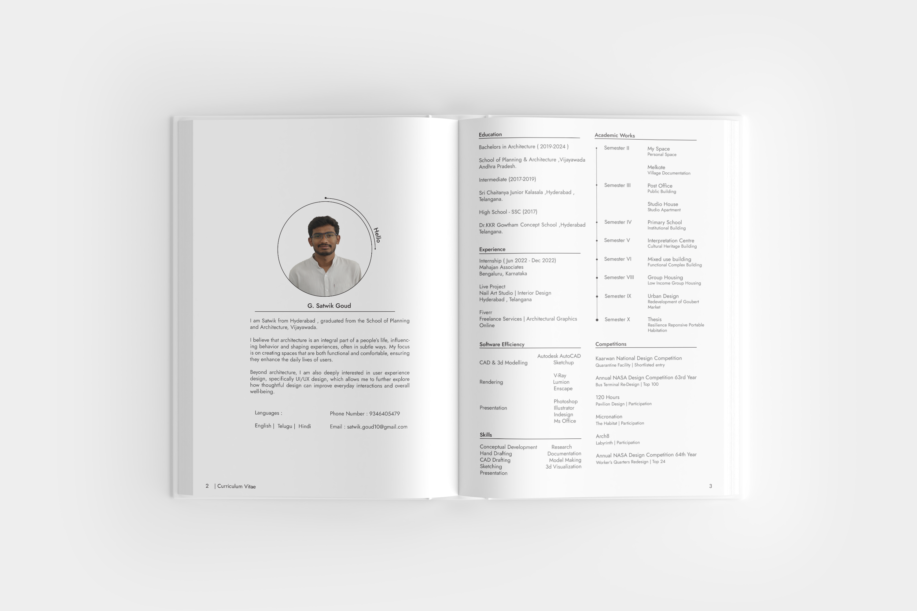 Architectural Portfolio 2024 | G Satwik Goud-1