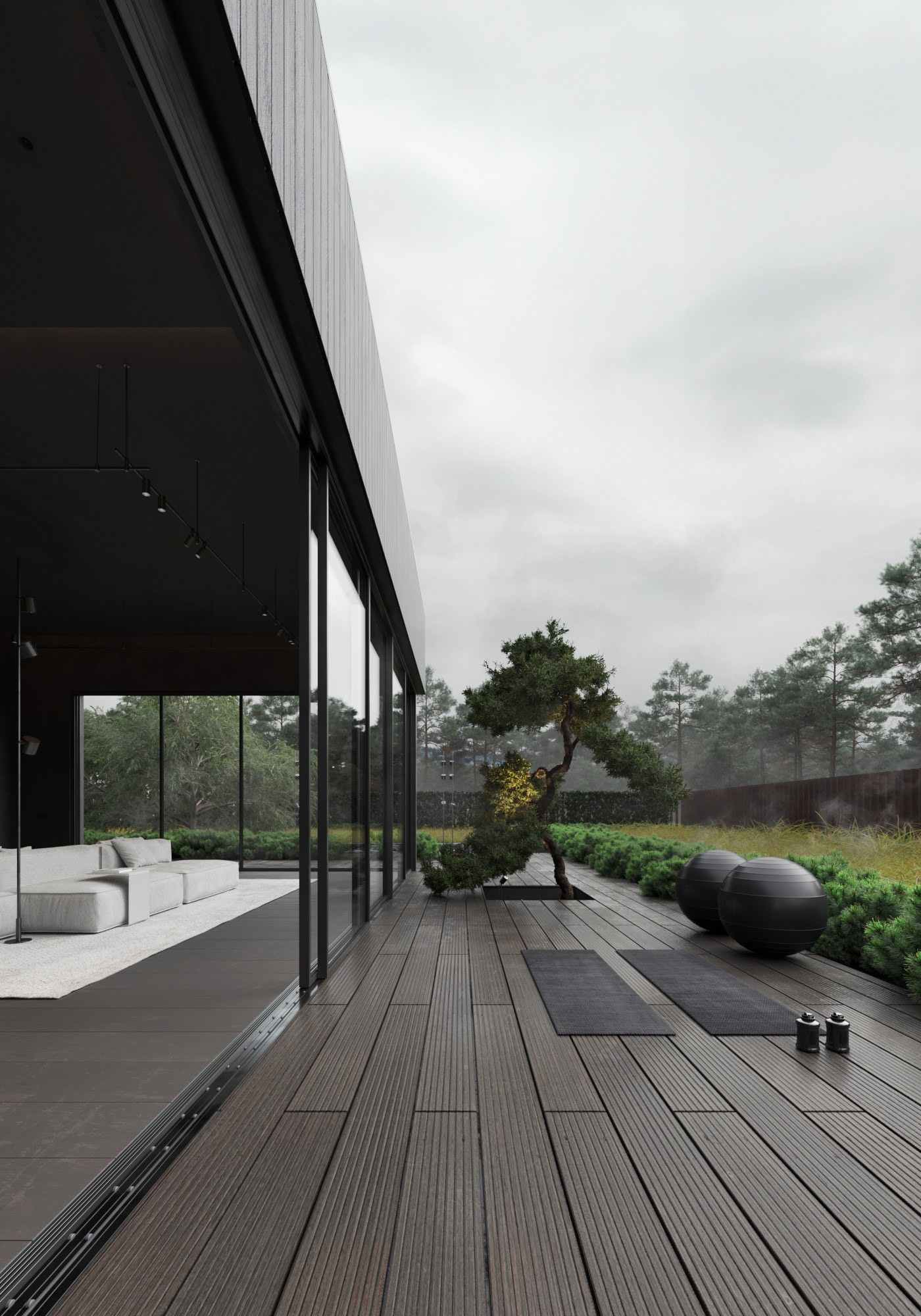 高级黑 极简别墅设计！-37