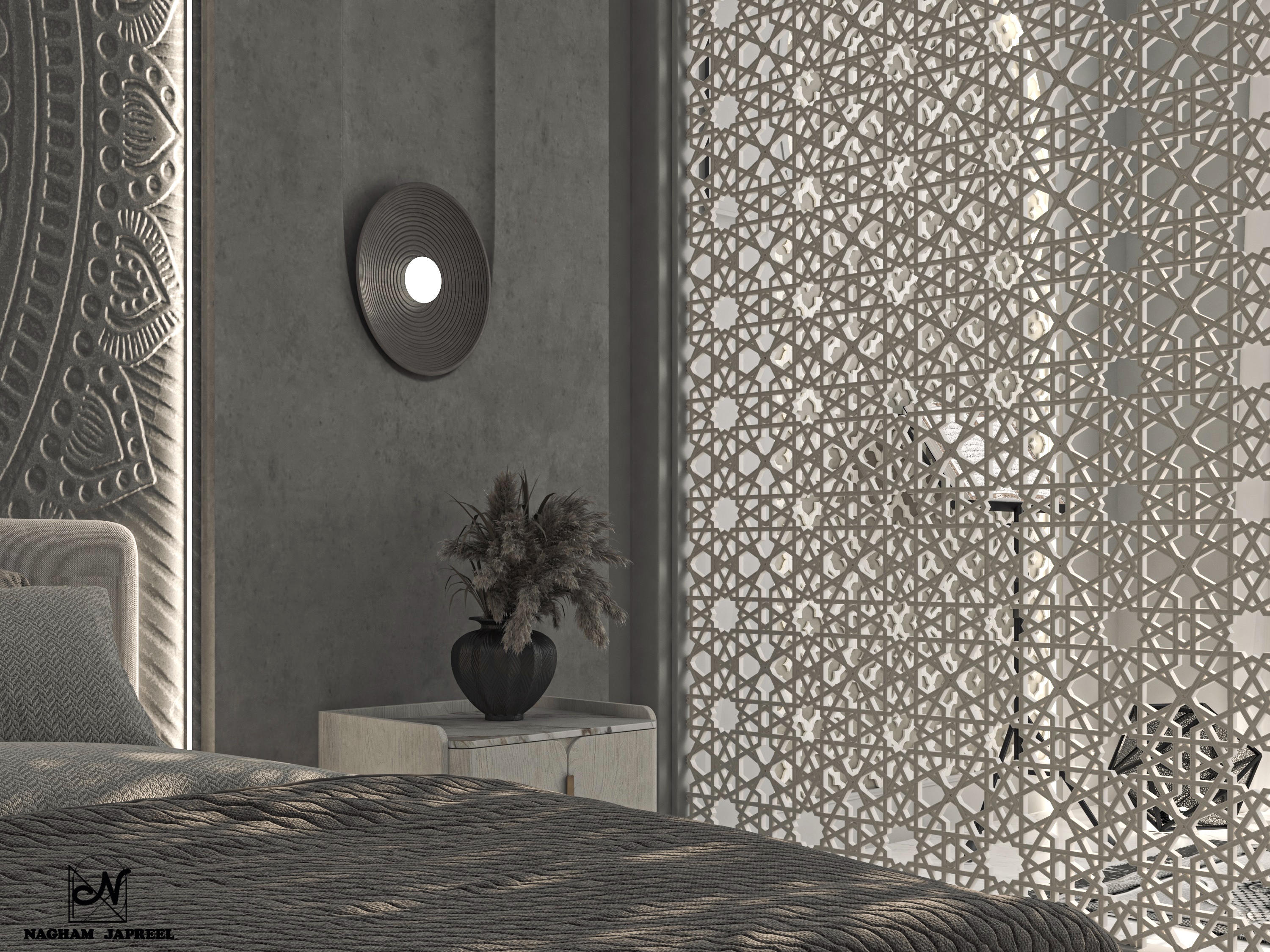 卧室带祈祷角设计丨nagham japreel-9