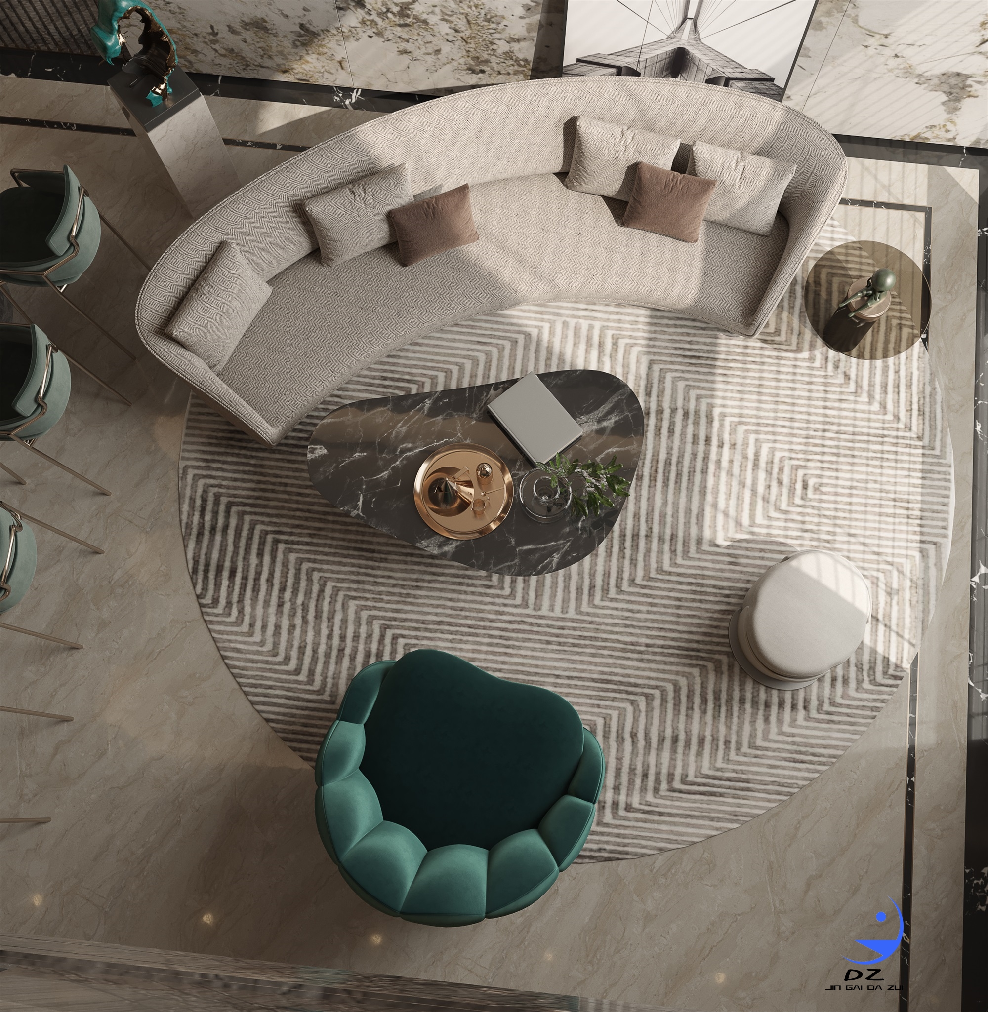 挑空室内客餐厅过道卧室案例分享-1