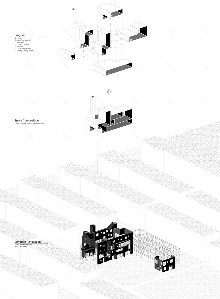 鹤壁清华园老幼一体社区中心改造设计,河南 / 一树建筑工作室-7