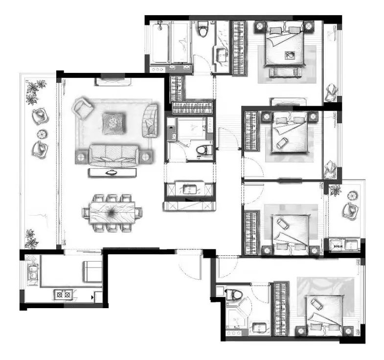 鹿岛万象天地 160m² 精装改造丨MU STUDIO-9