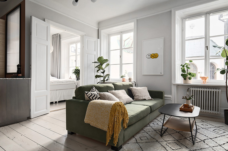 瑞典粉色小厨房公寓-7