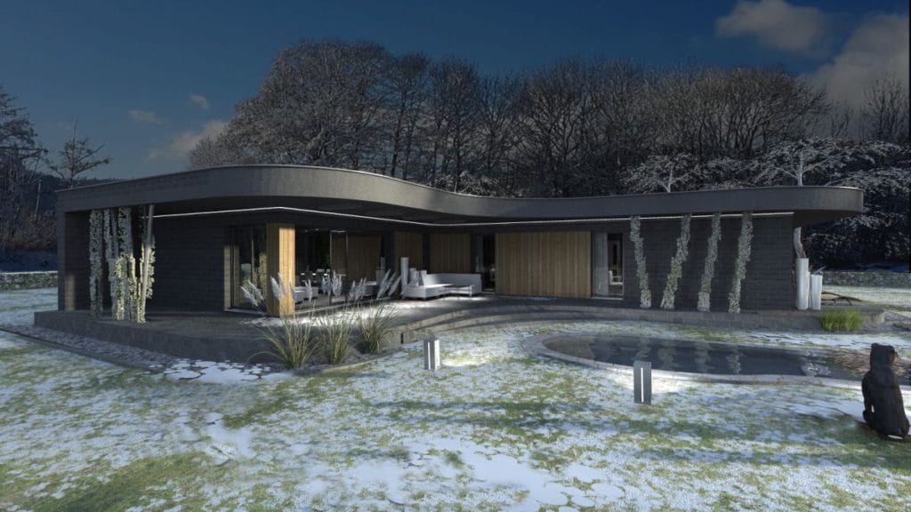 形似钢琴的平屋顶一层住宅-12