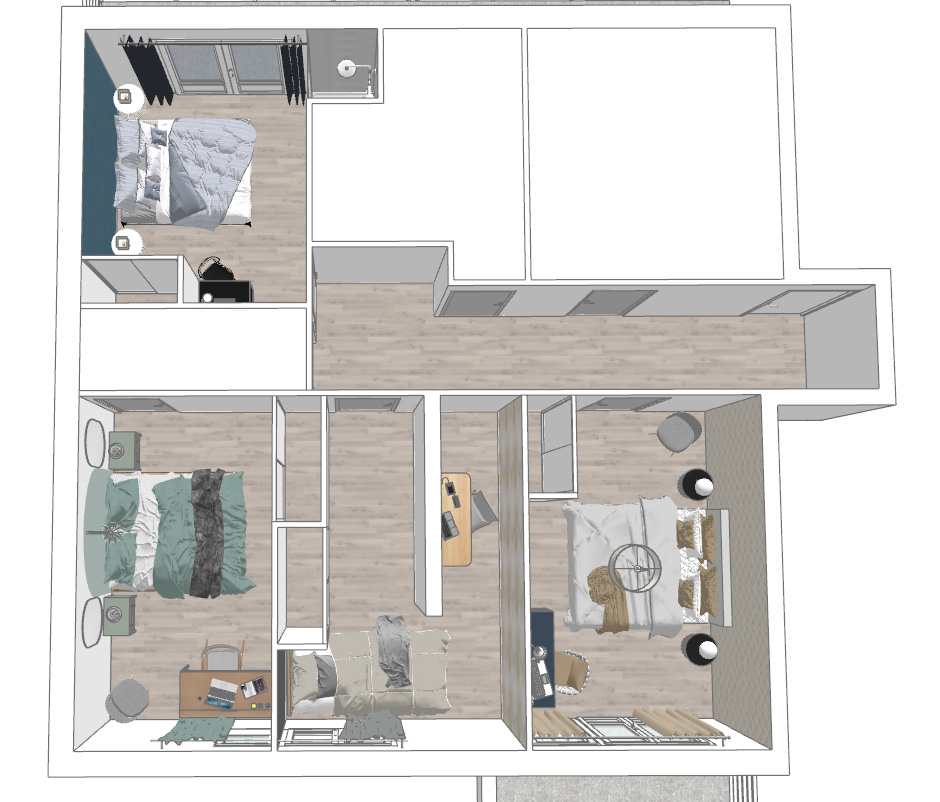 面向学生的合租公寓设计丨法国丨Sandrine Paucher（室内建筑师,装饰师）-19