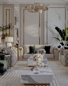 Interior design of the reception and dining room