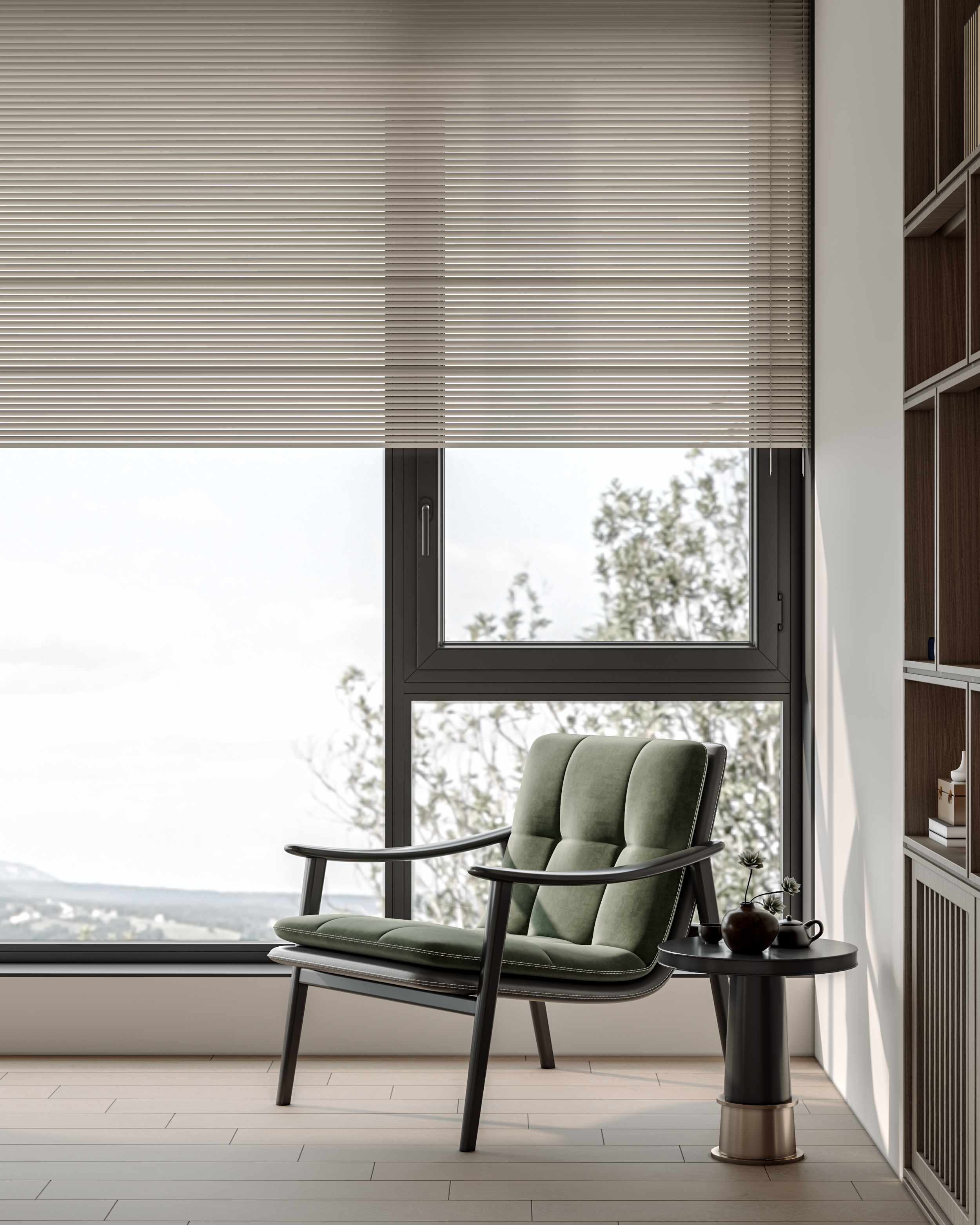 室内新中式，地下室，客厅-2