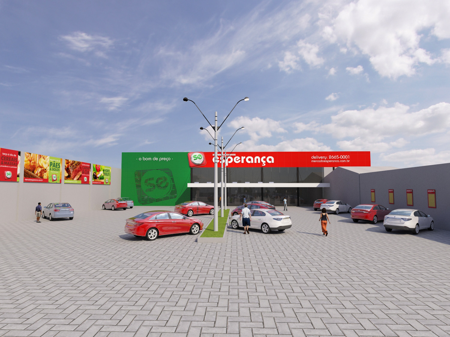 Supermarket Esperança Facade/Supermercado Fachada CGI-0