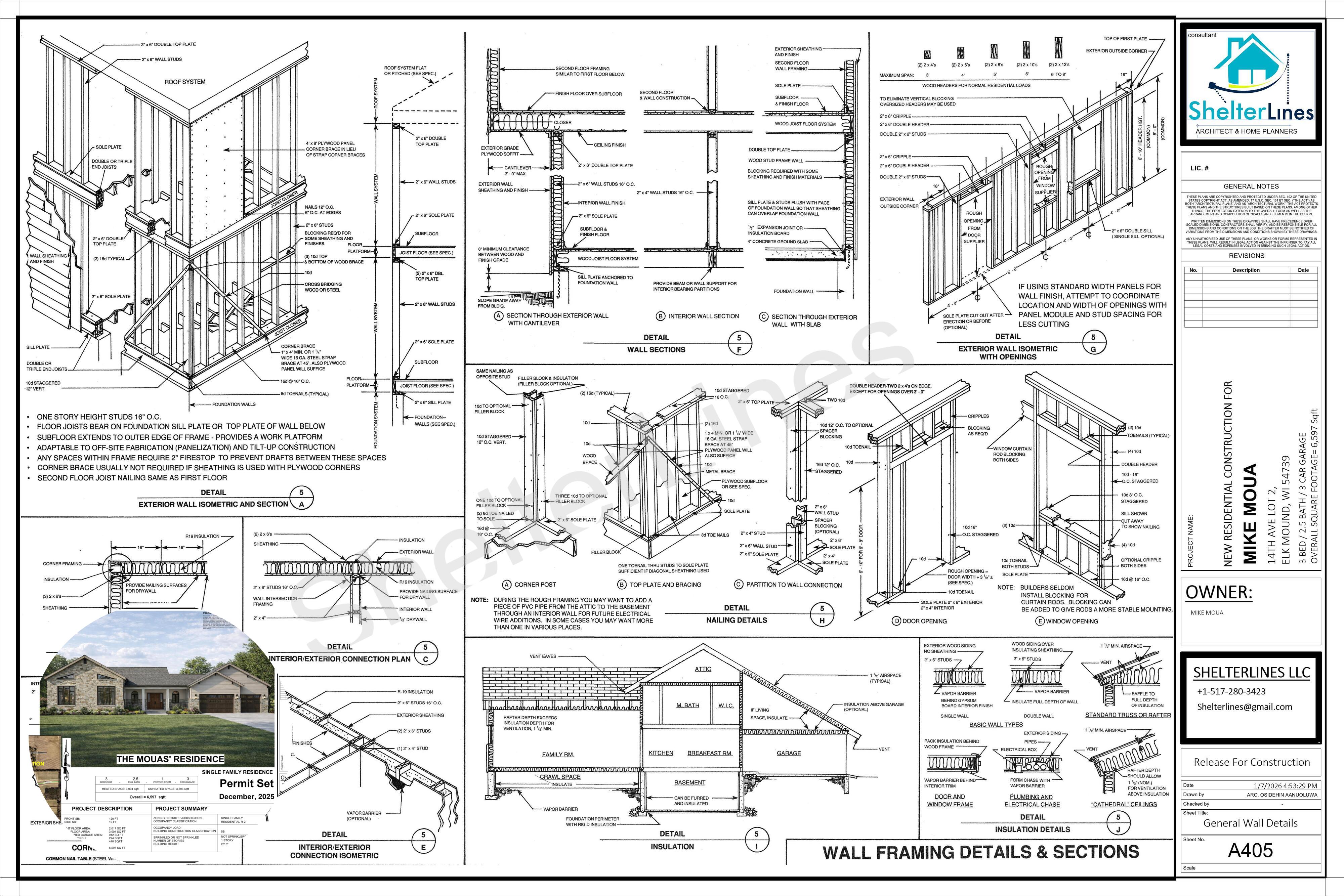 PERMIT PLAN FOR 6,500 SQFT CUSTOM HOME, ELK MOUND, WI-9