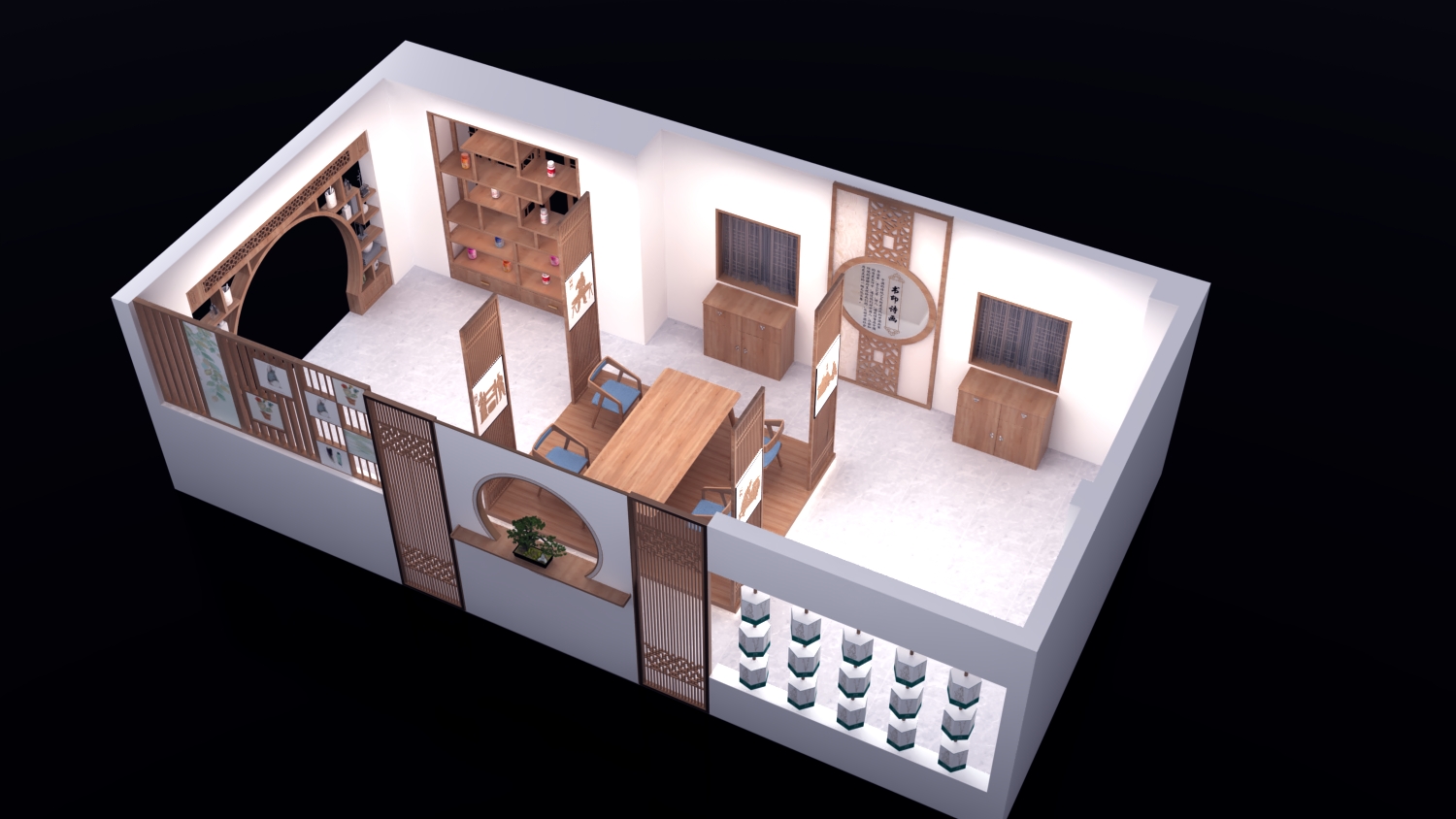 中医展馆展示设计3D效果图-0