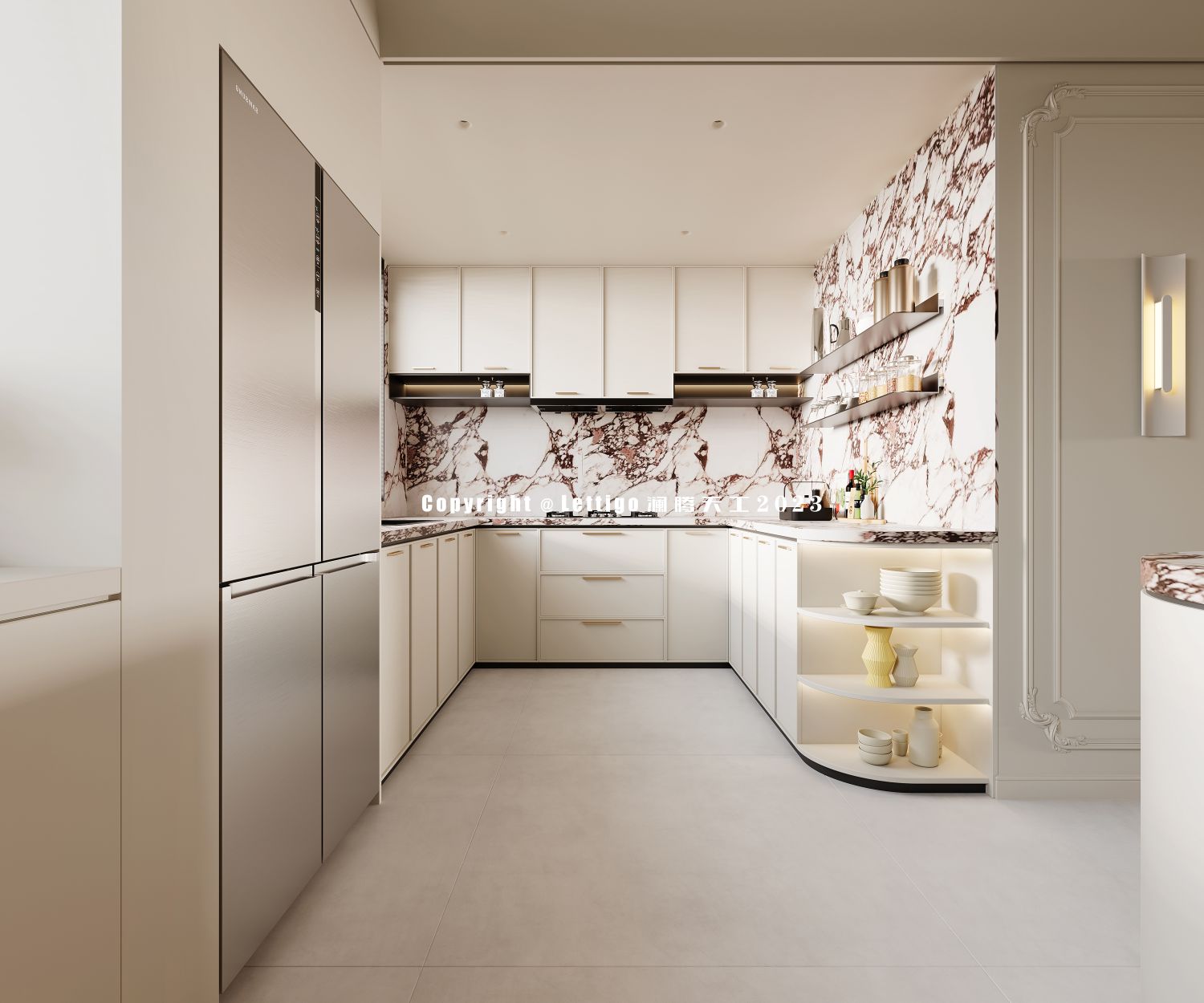 现代法式奶油家装，纯净柔和的高颜值空间-5