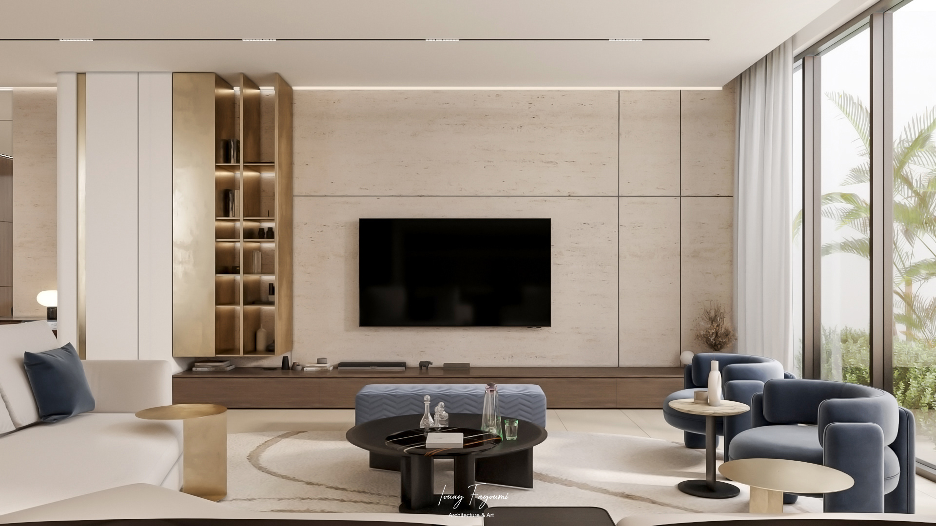 现代客厅与餐厅室内设计-8