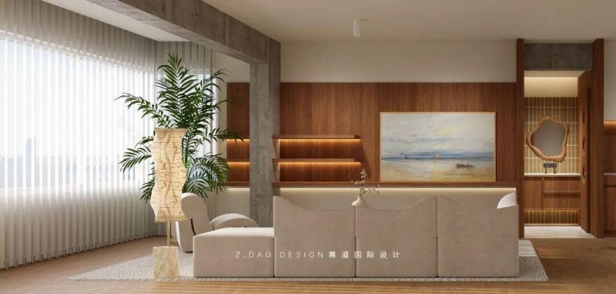 尊道新作|合肥『中央公园岚庭』中古风大平层设计,时光沉淀可持续松弛的家~-44
