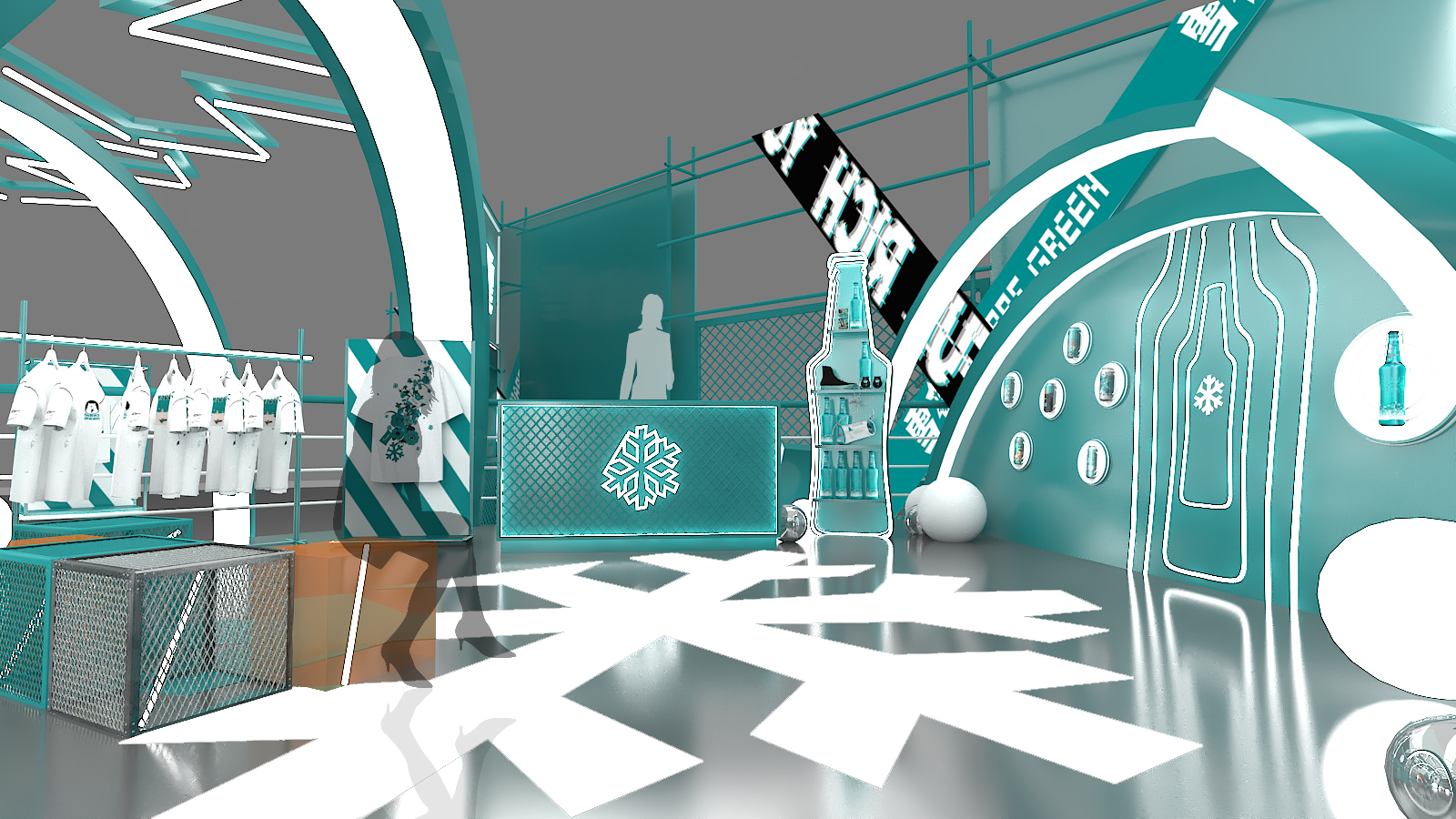 2020 华润雪花马尔斯绿啤酒展台设计-14