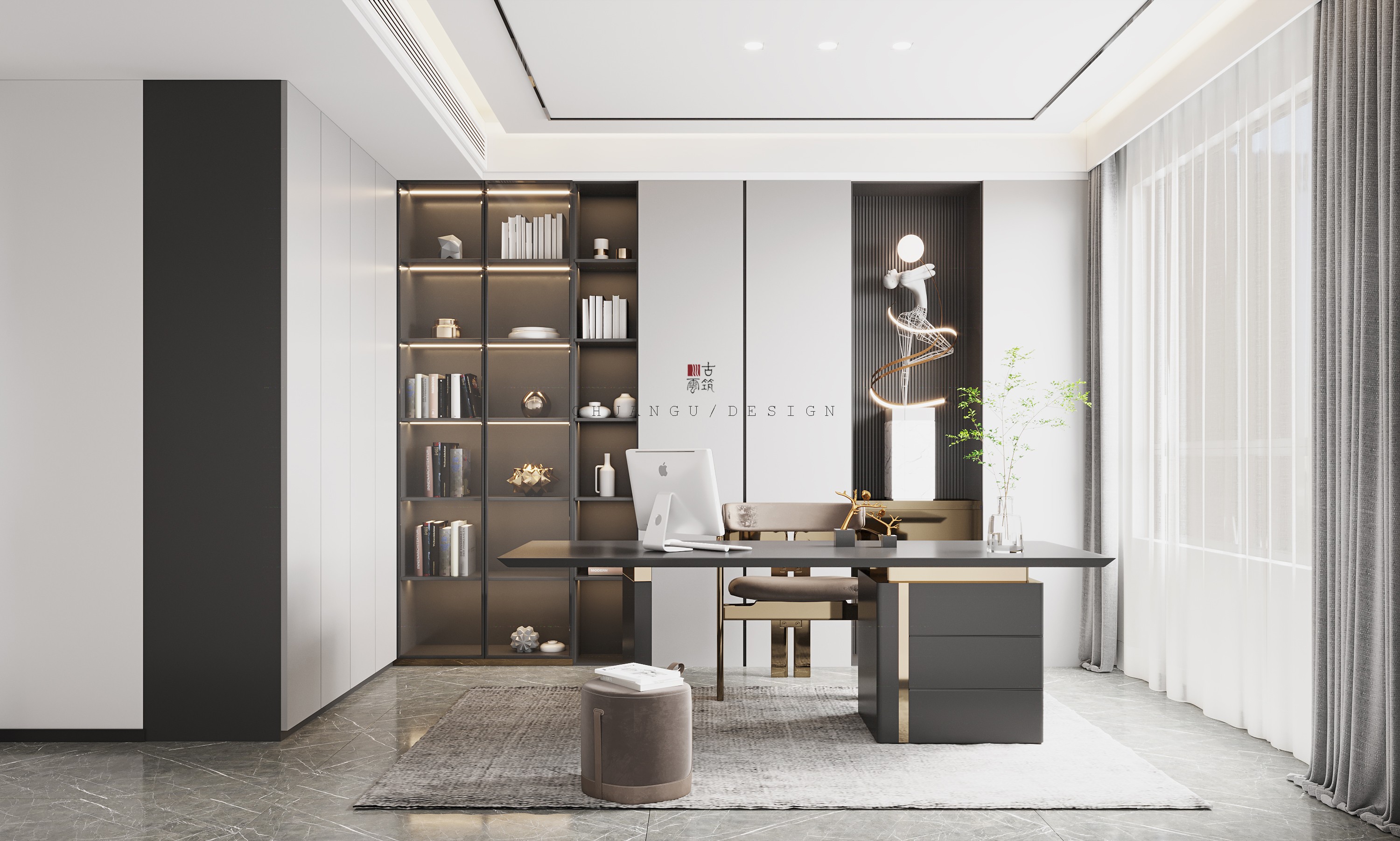 川古云筑丨现代无主灯大平层案例丨中国郑州丨川古云筑空间设计-12